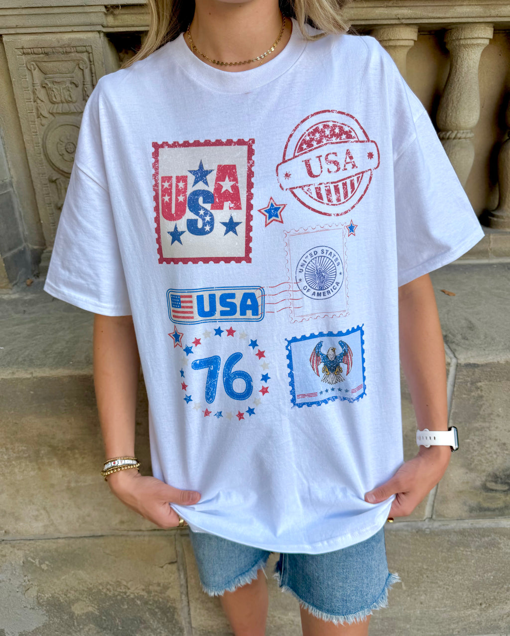 Patriotic Stamps Tee