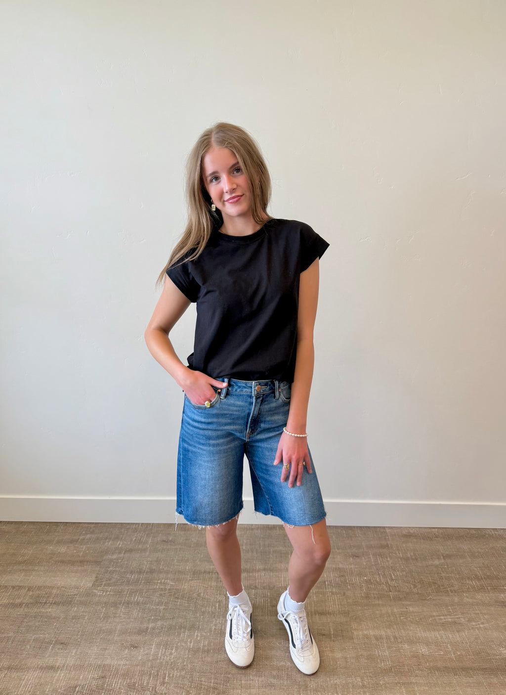 Flora Denim Shorts