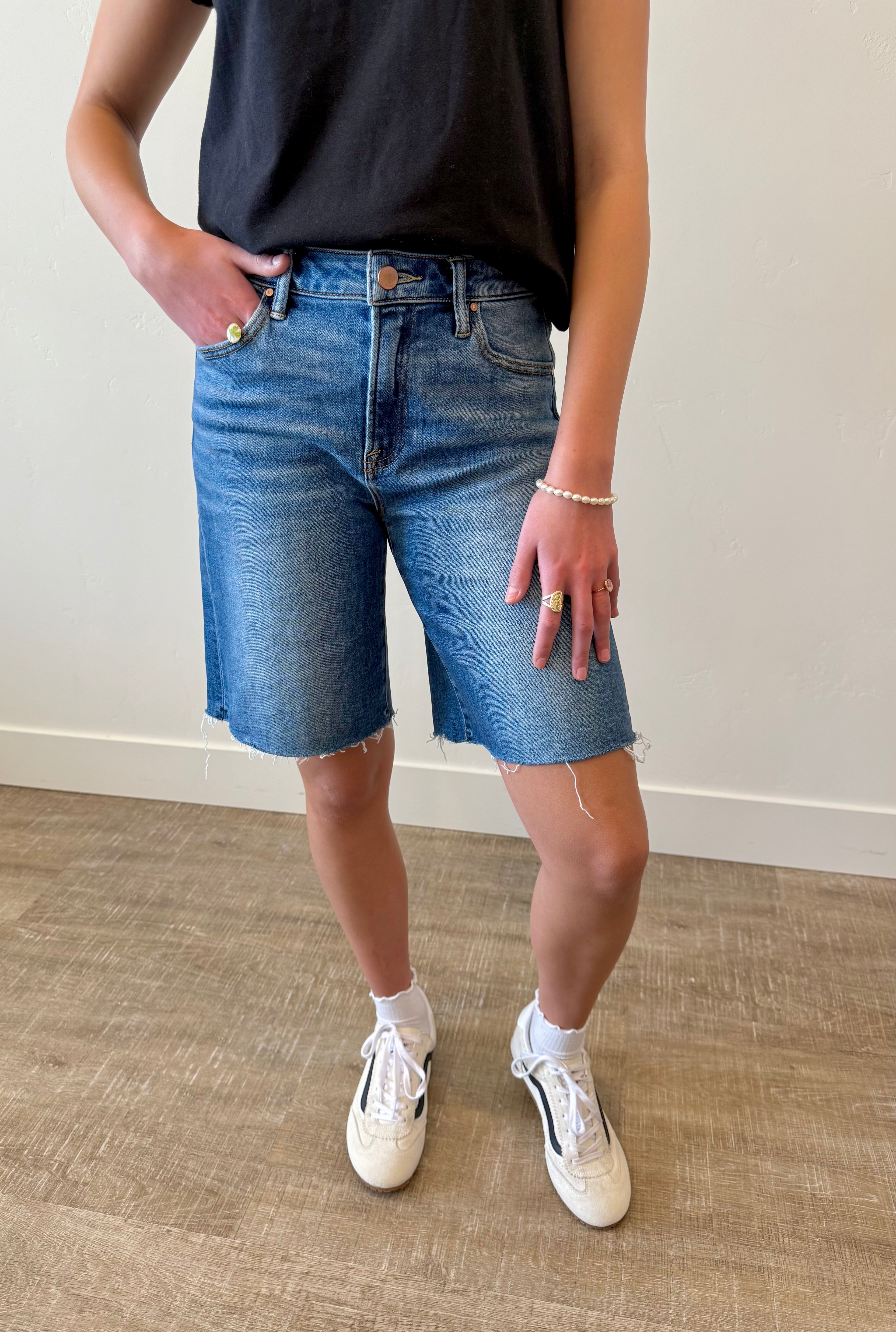 Flora Denim Shorts