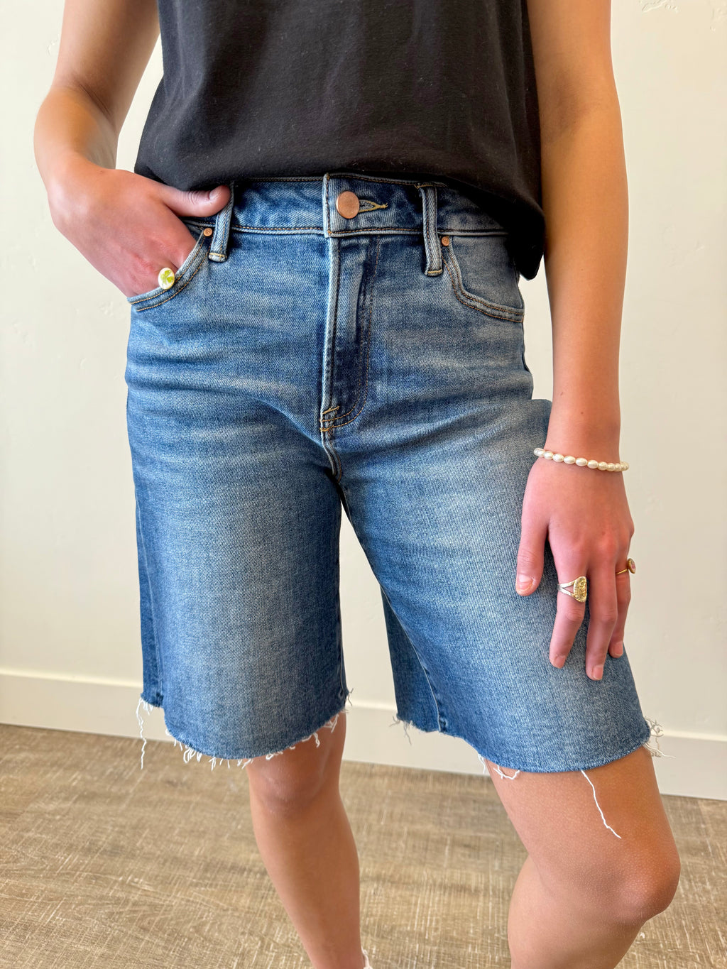 Flora Denim Shorts