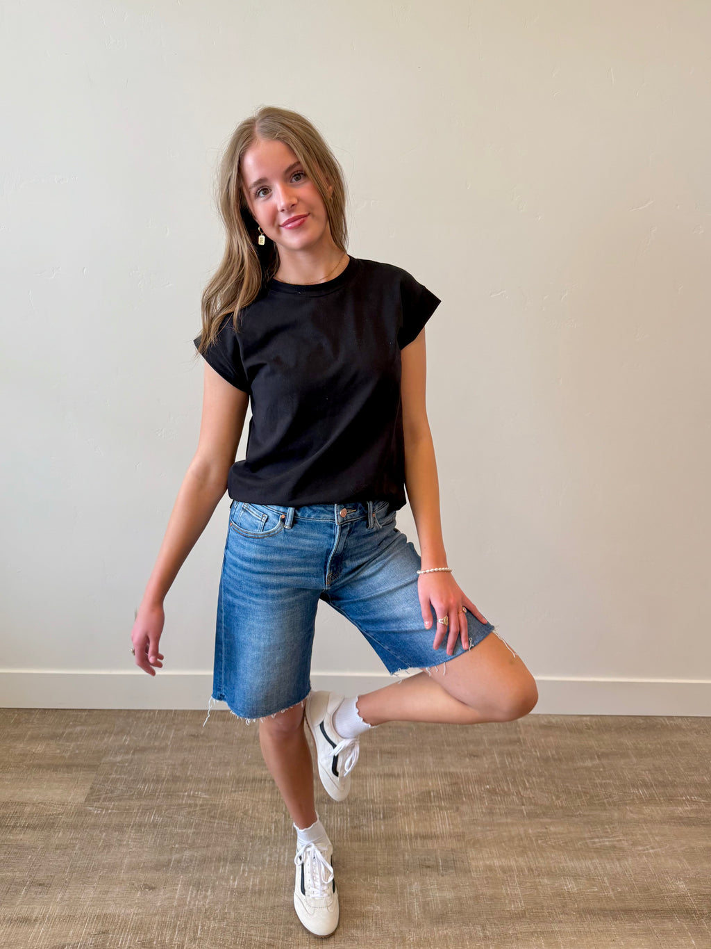 Flora Denim Shorts