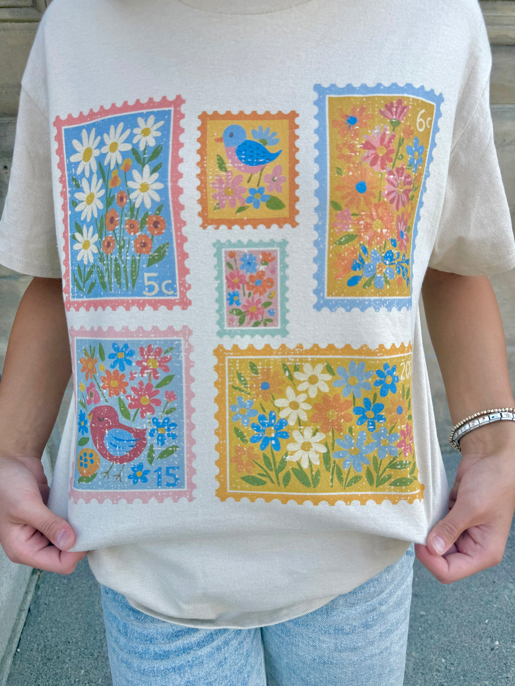 Flower Stamps Graphic Tee
