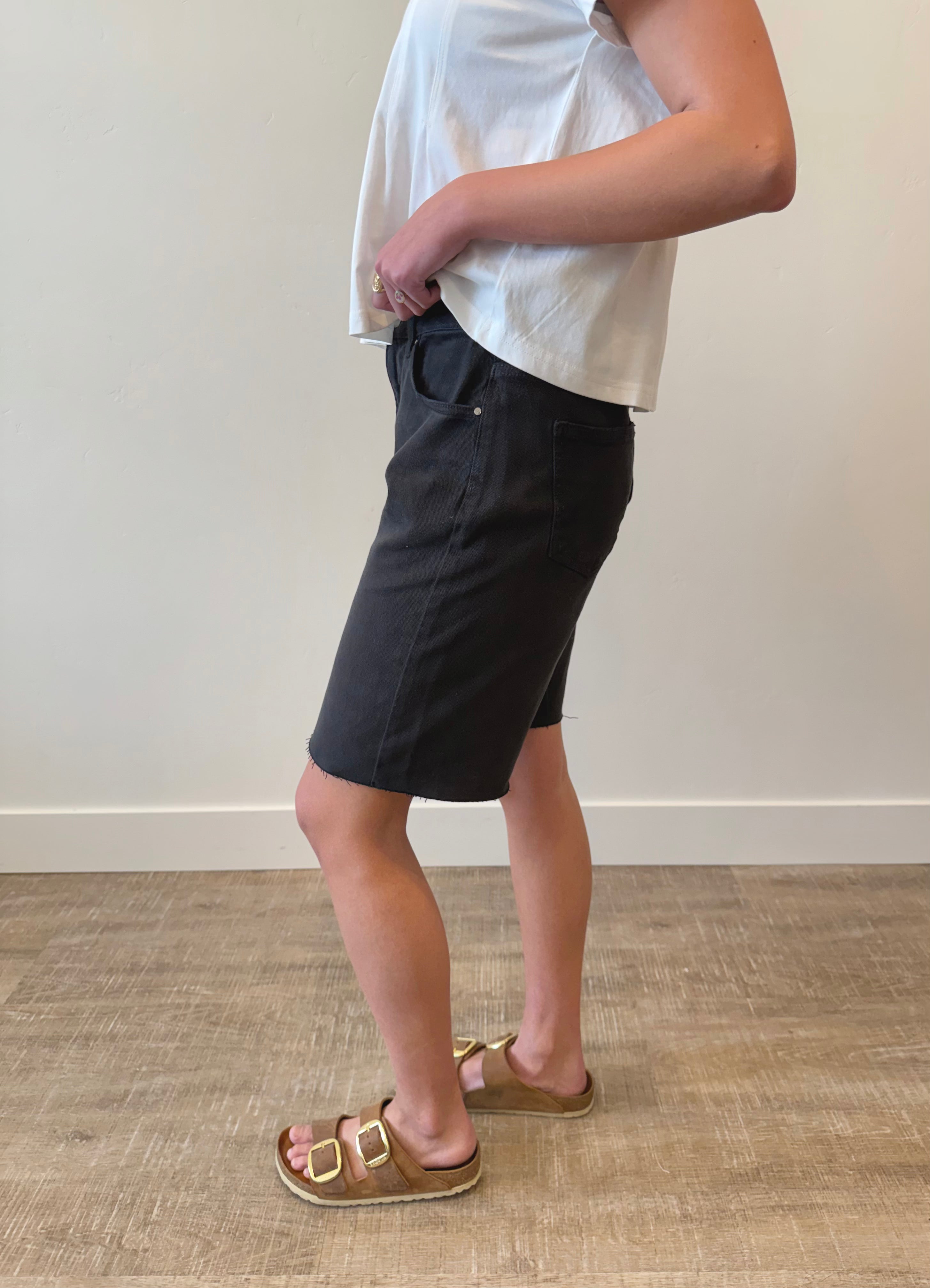 Laine Black Denim Shorts