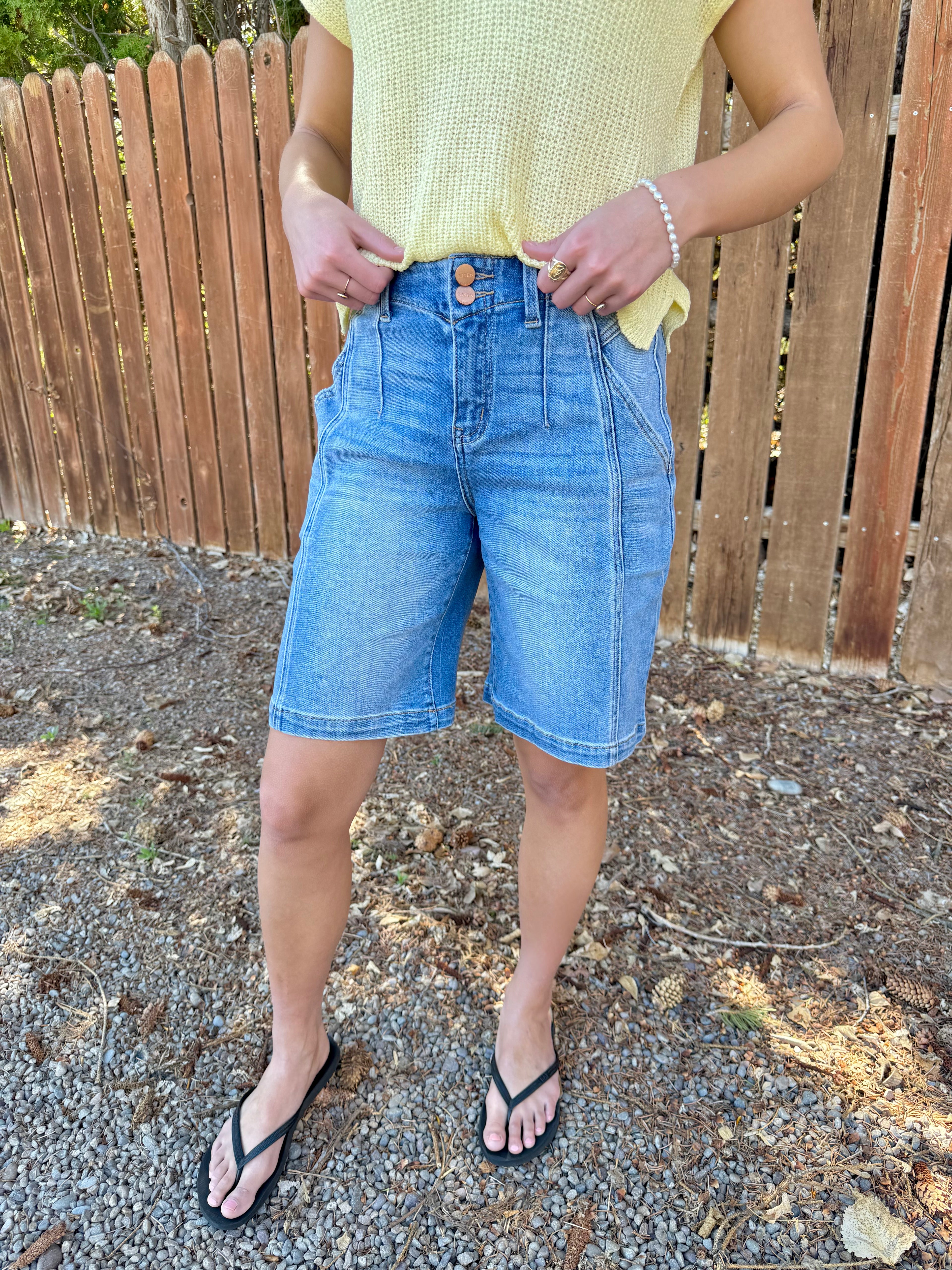 Sunlit Denim Shorts