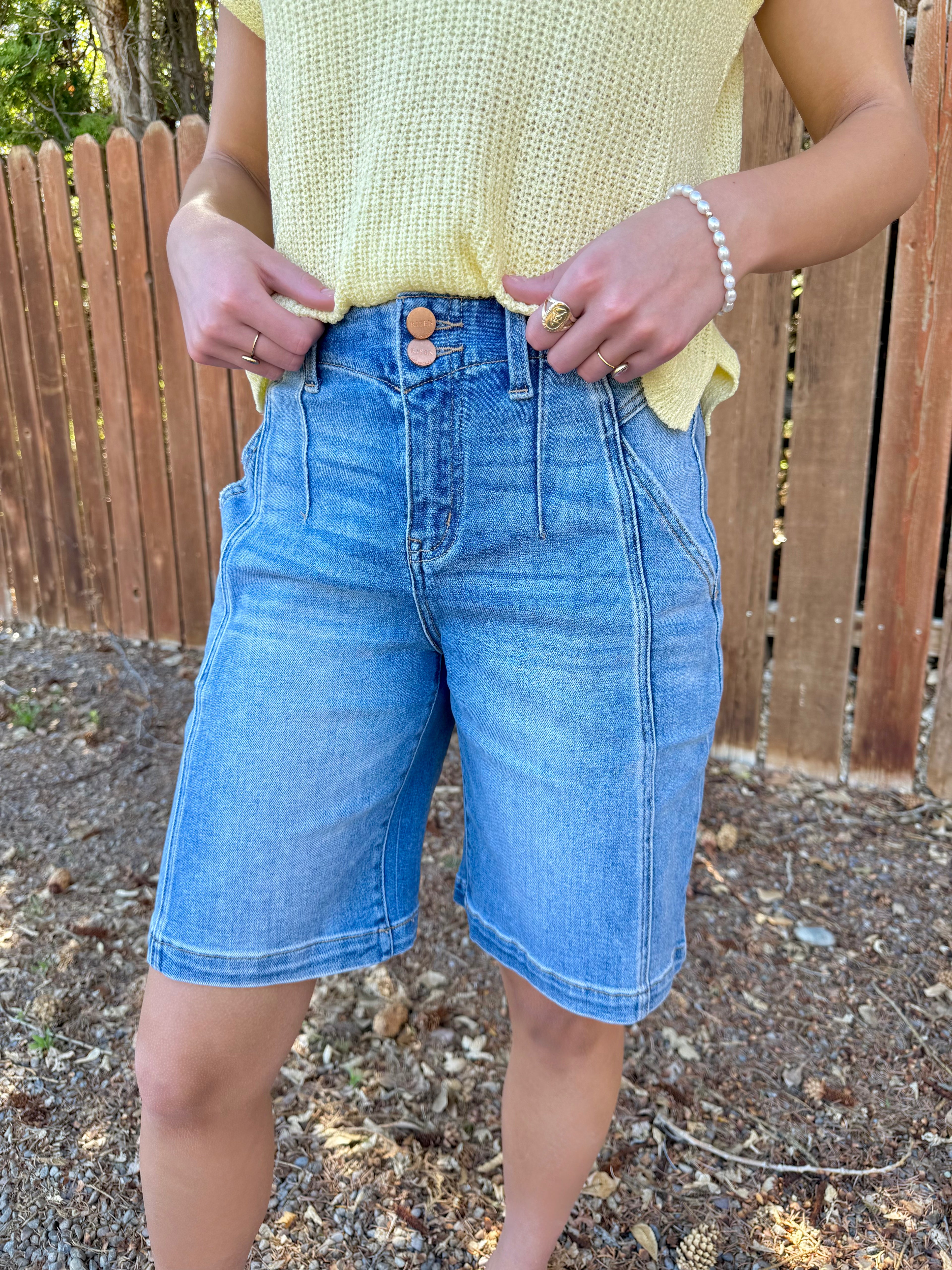 Sunlit Denim Shorts