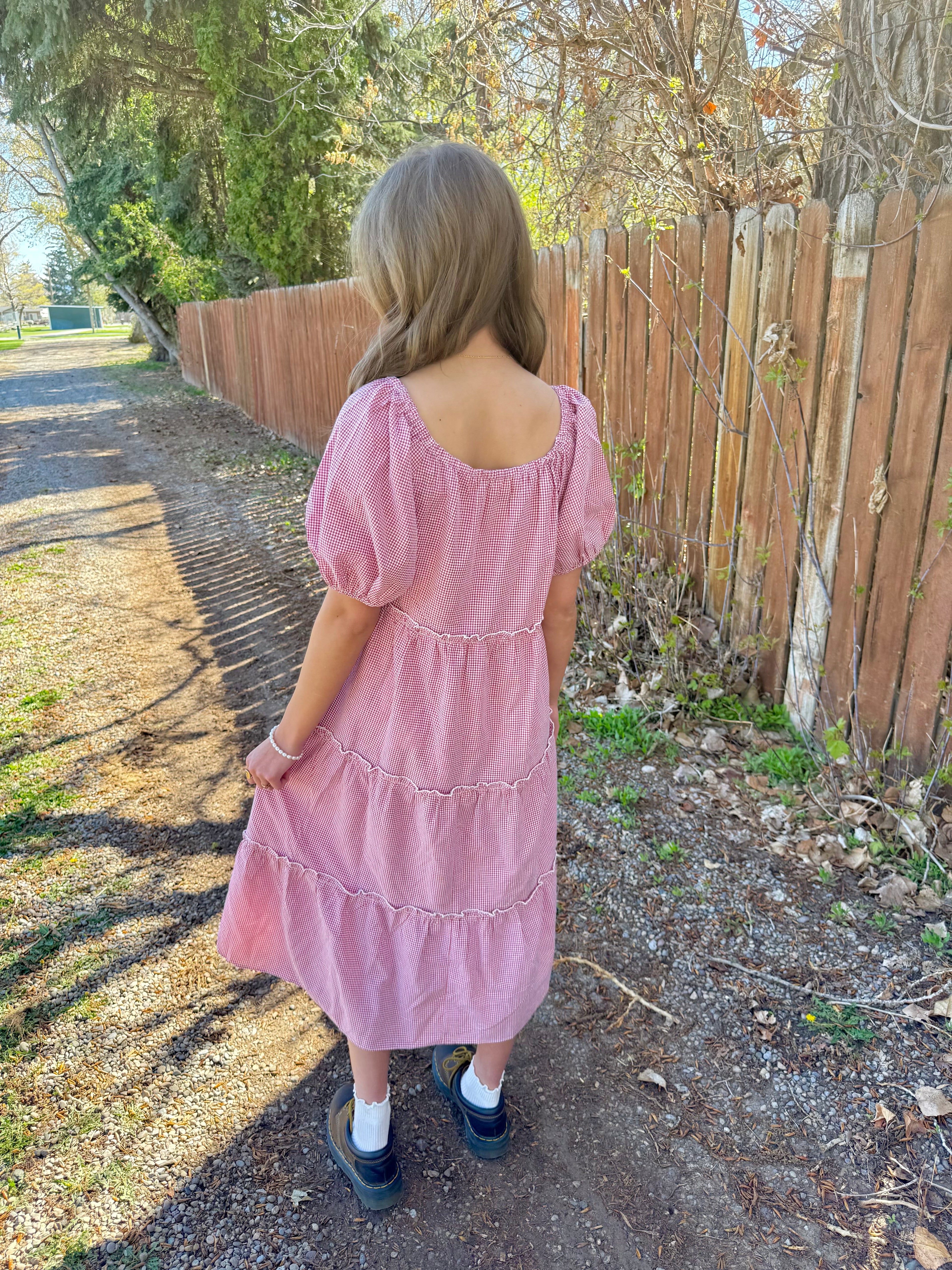 Laynee Gingham Tiered Dress