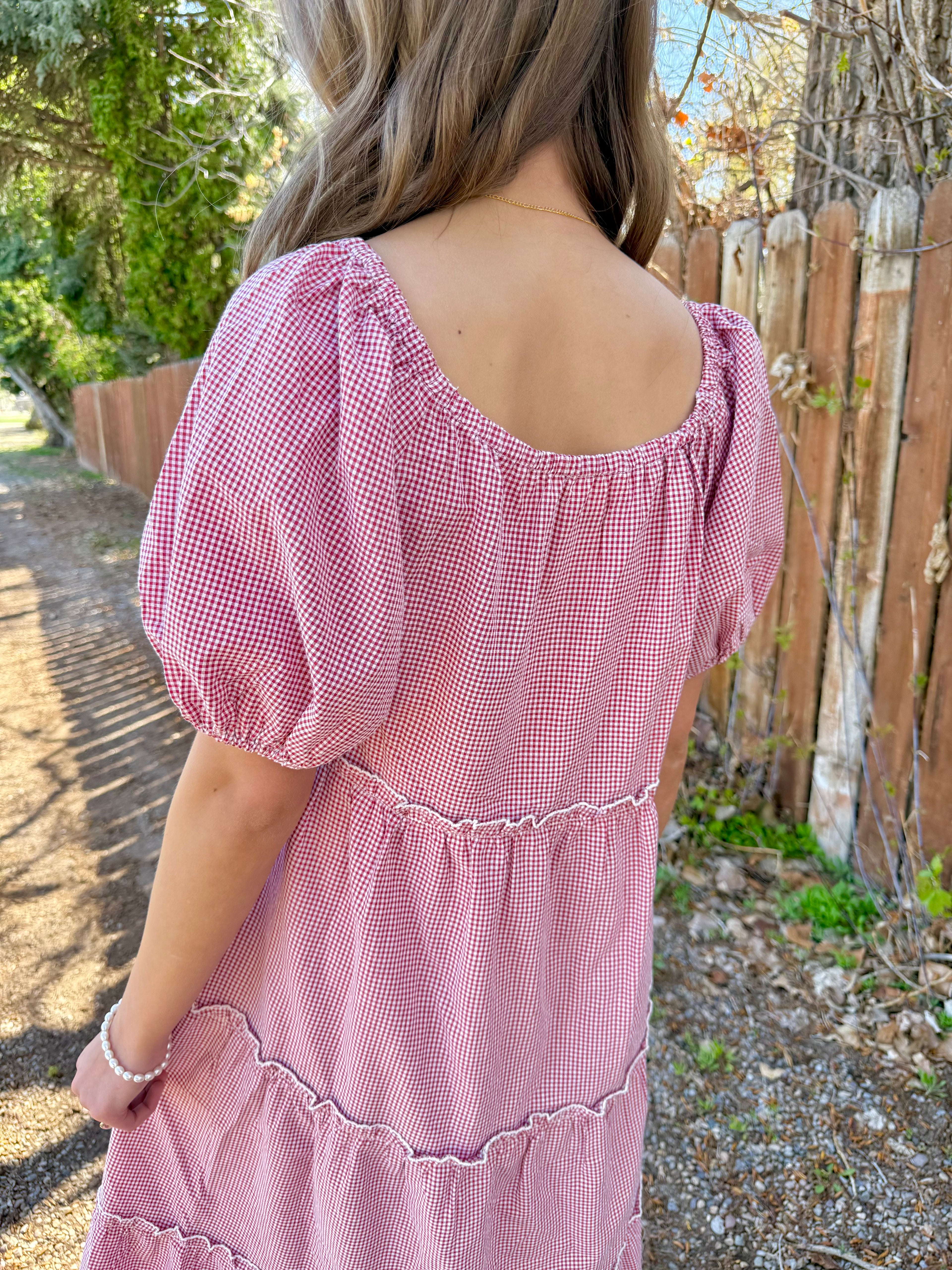 Laynee Gingham Tiered Dress
