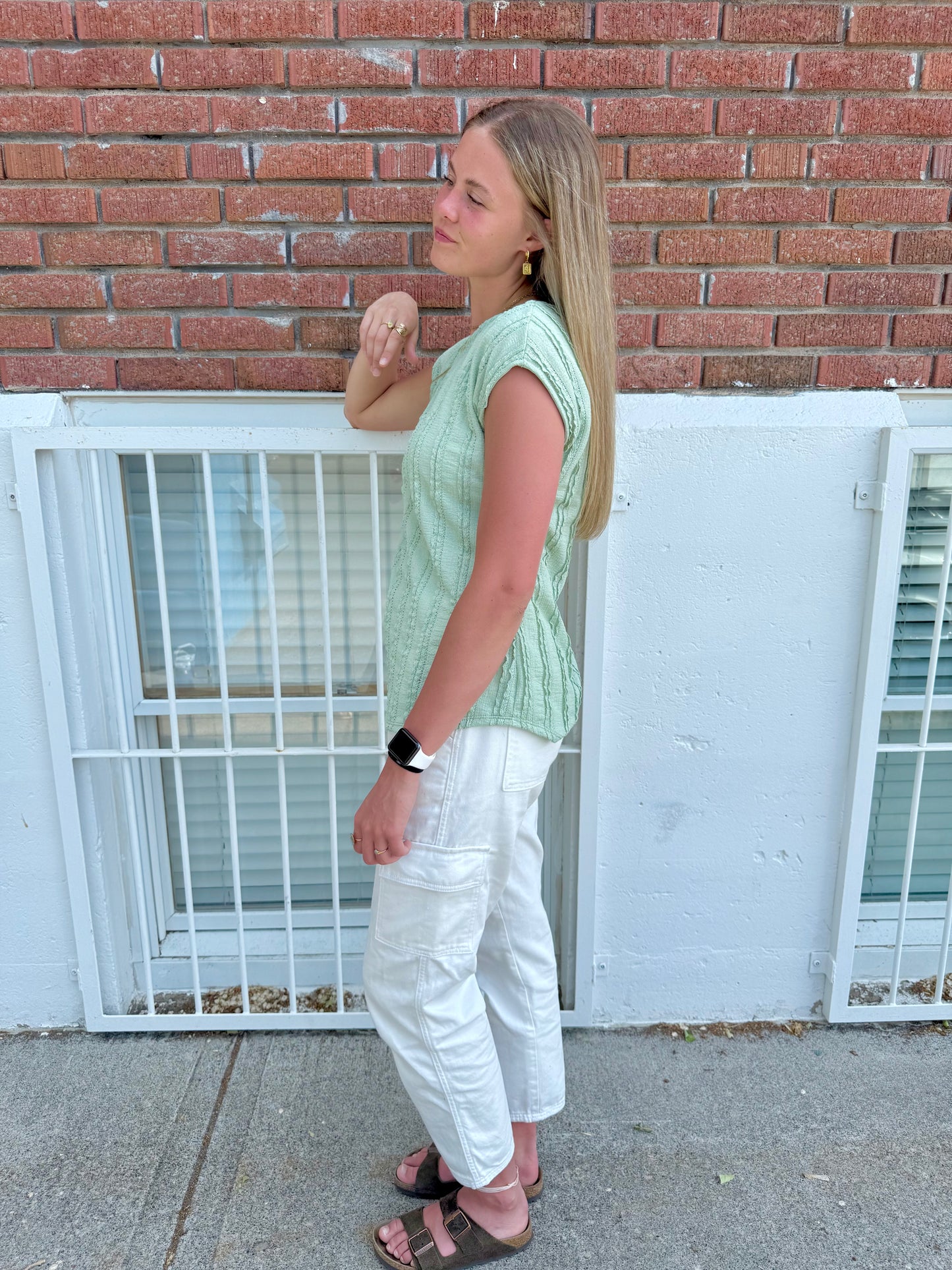 Henley Sage Green Top