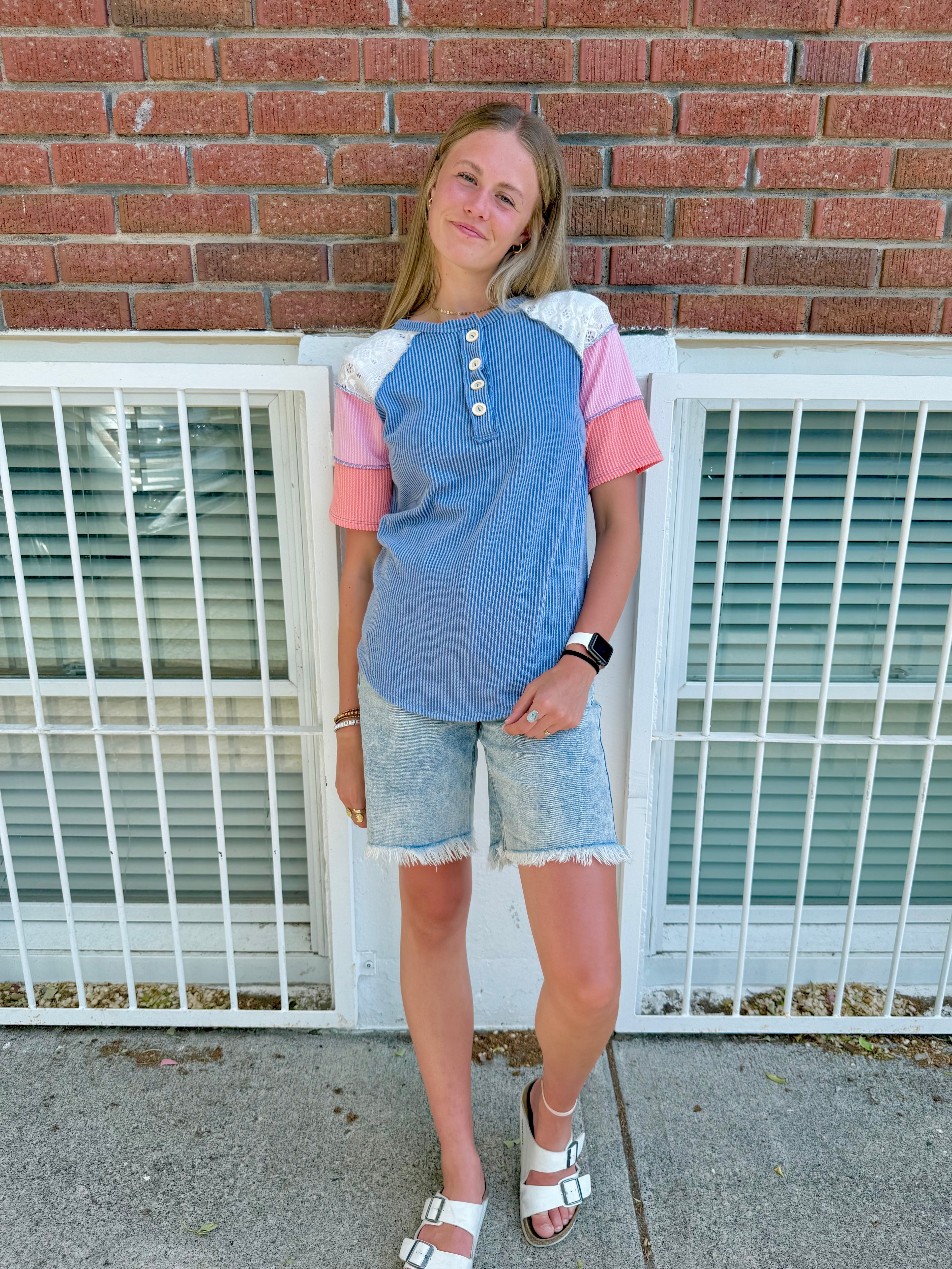 Pixel Play Color-block Top