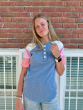Pixel Play Color-block Top