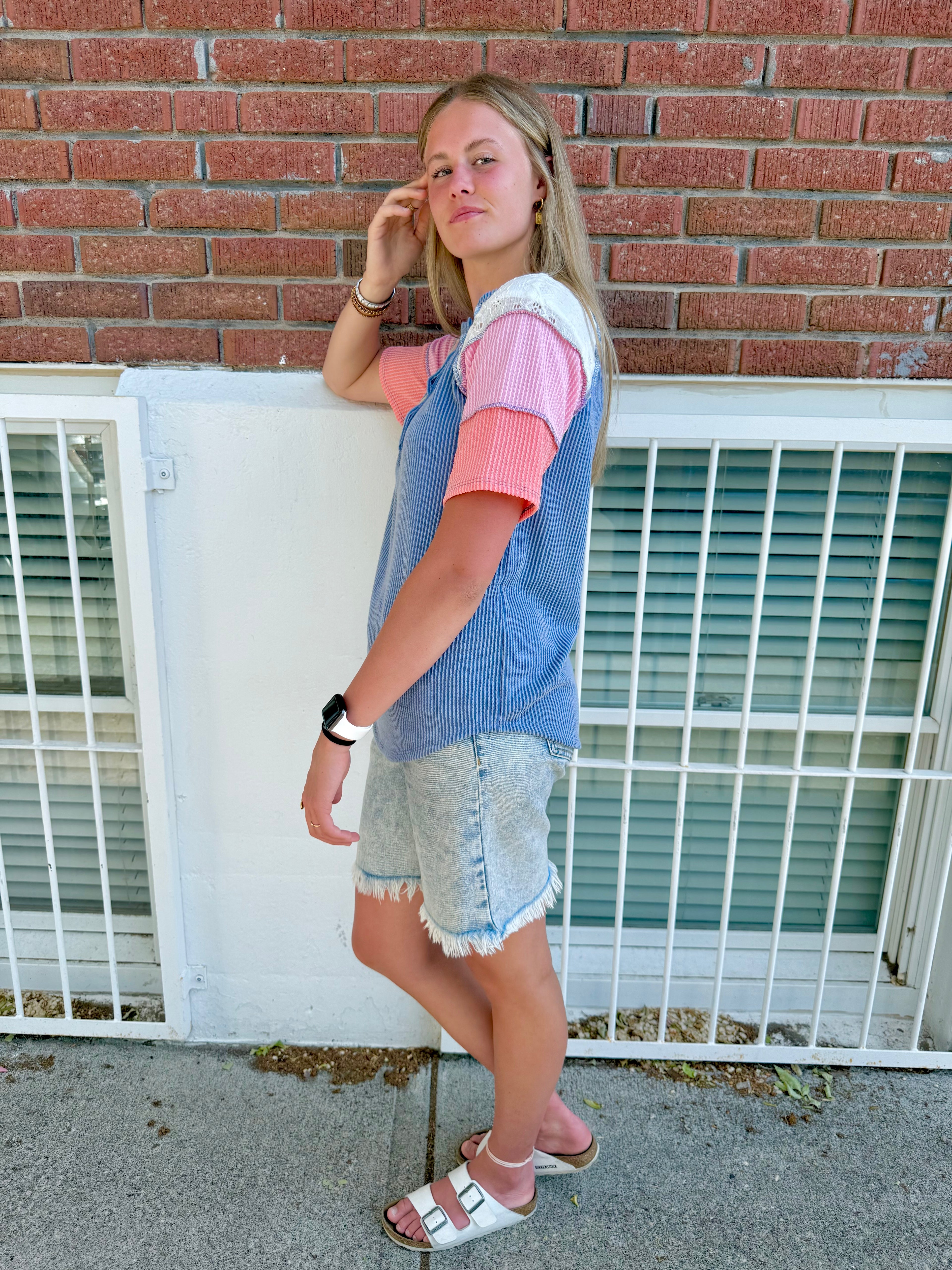 Pixel Play Color-block Top