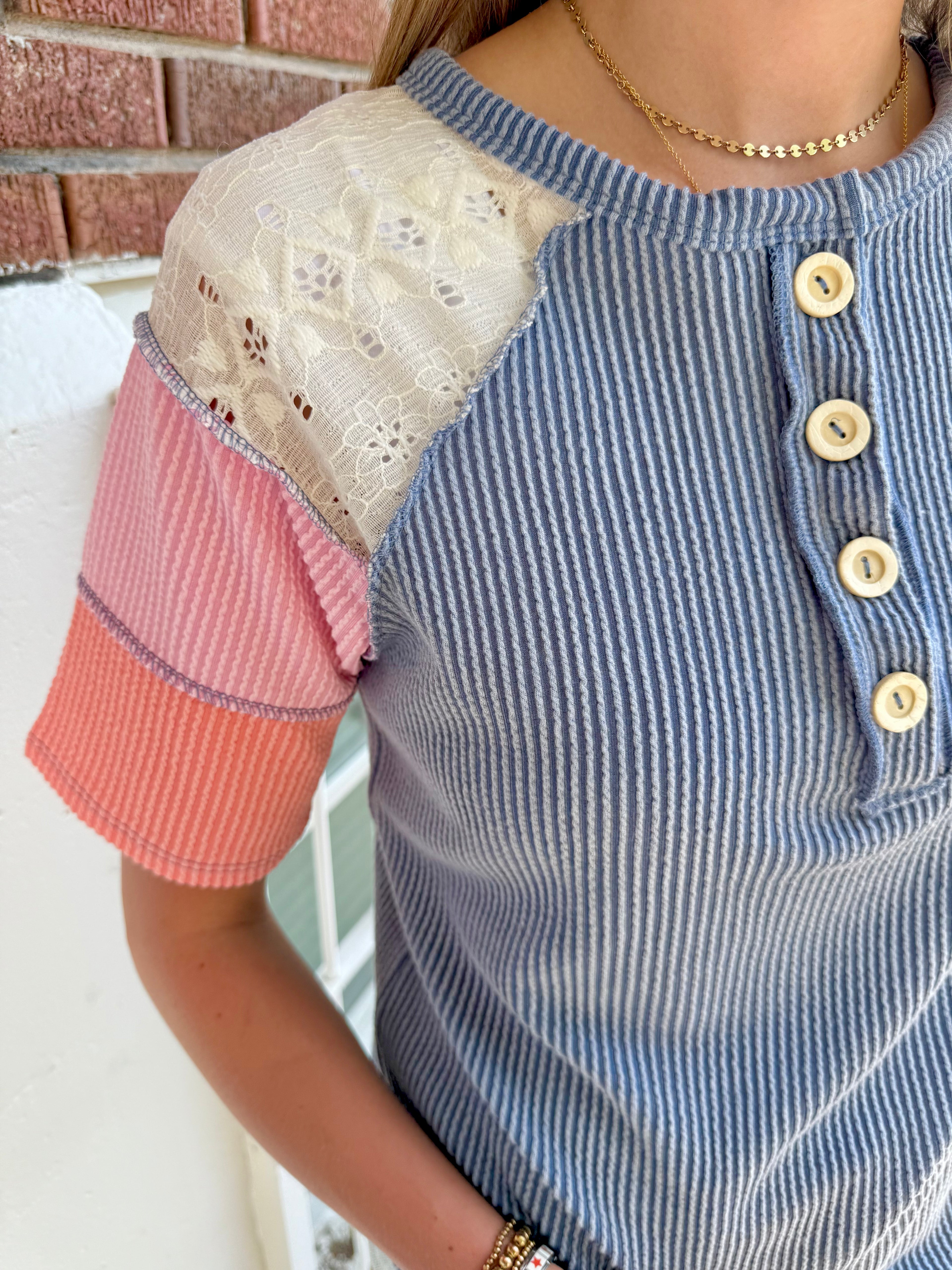 Pixel Play Color-block Top