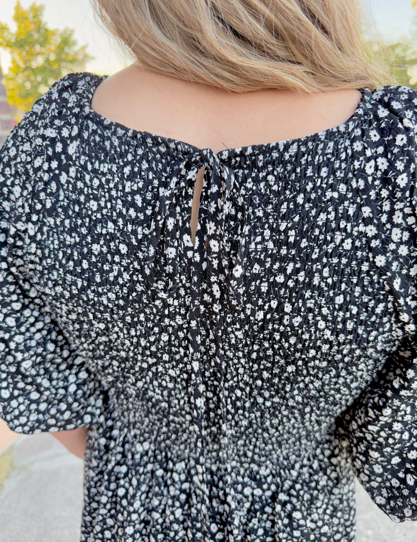 Avery Black Floral Dress