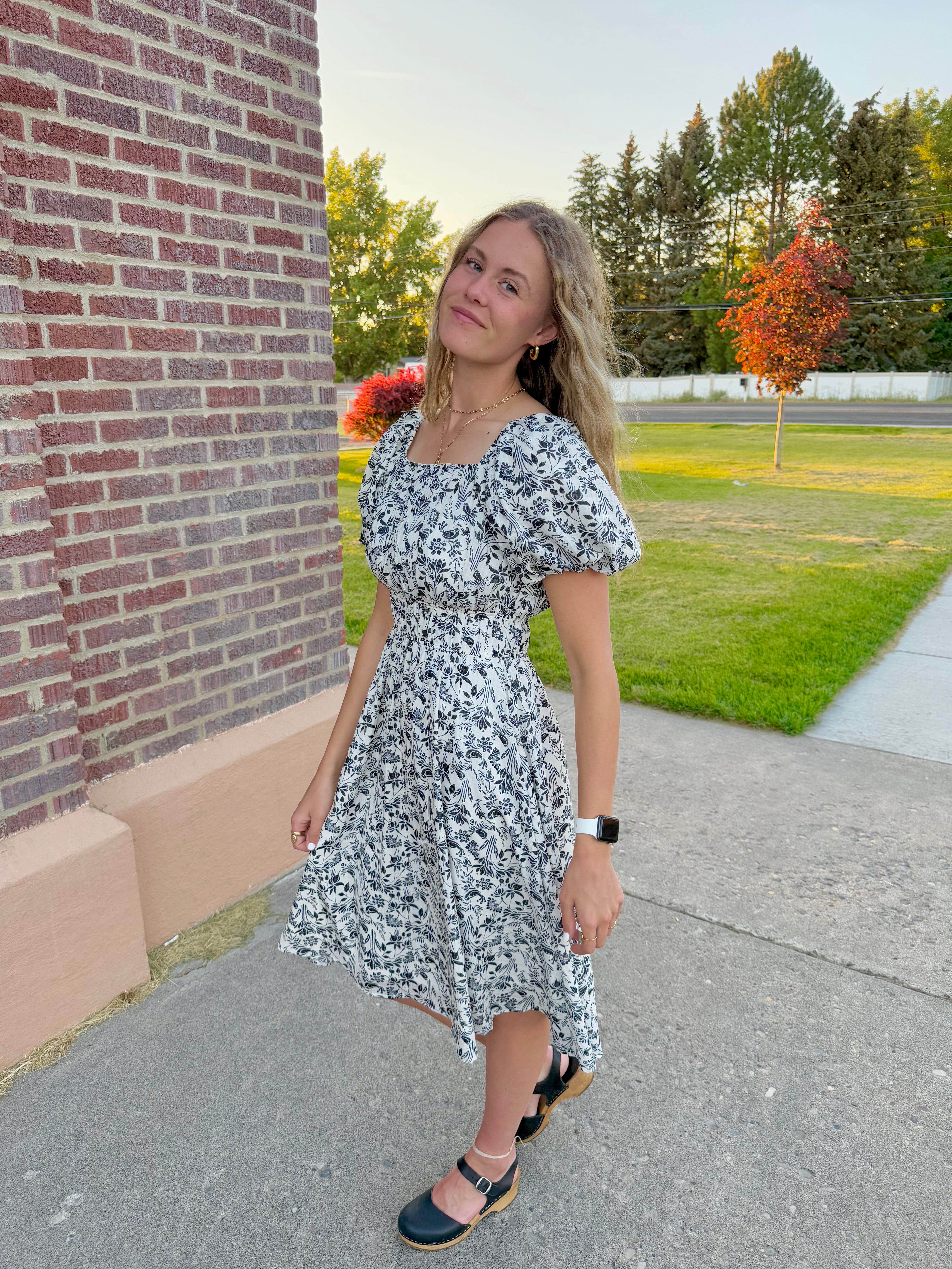 Azari Square Neck Dress