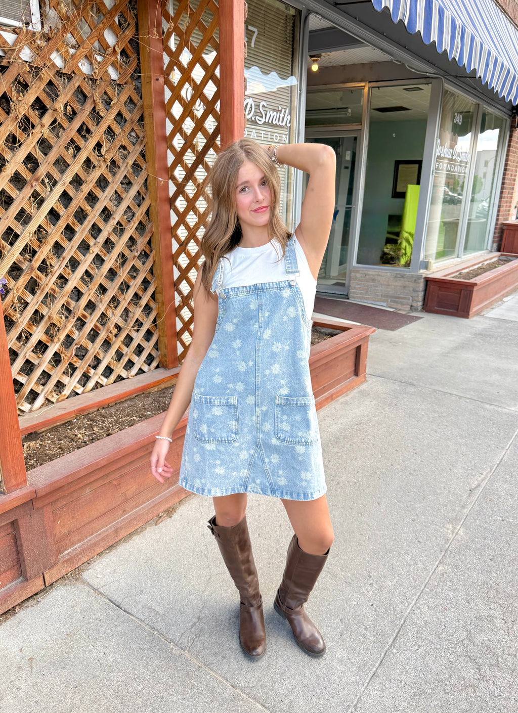 Marlie Floral Washed Denim Dress
