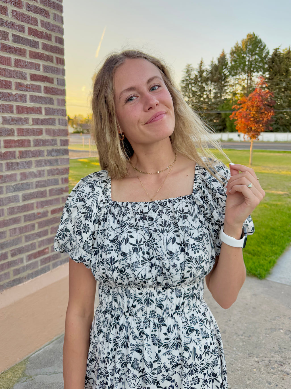 Azari Square Neck Dress