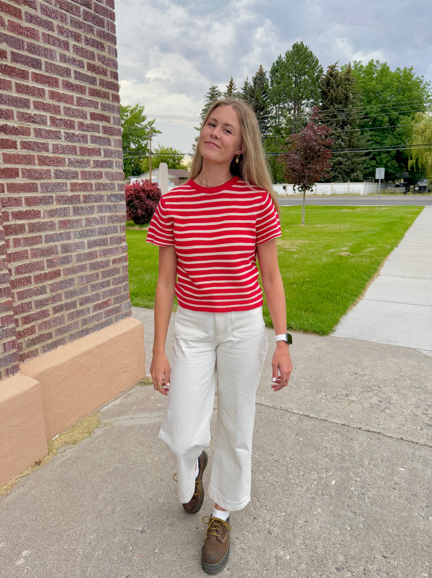 Rhea Striped Sweater Top