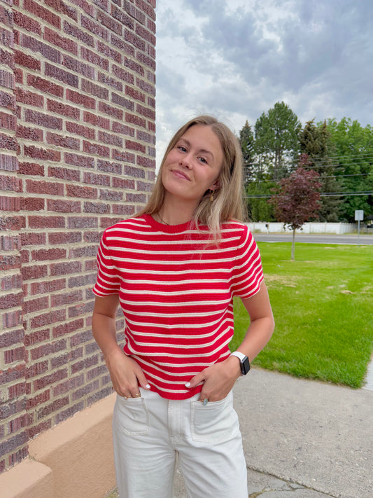 Rhea Striped Sweater Top