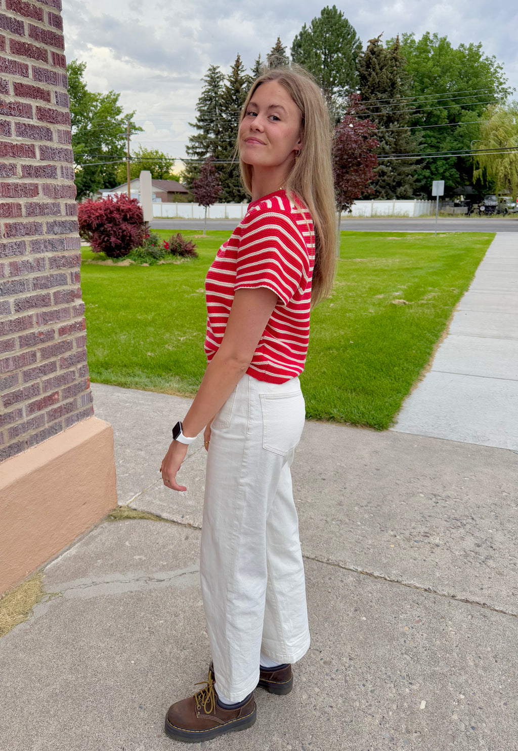 Rhea Striped Sweater Top