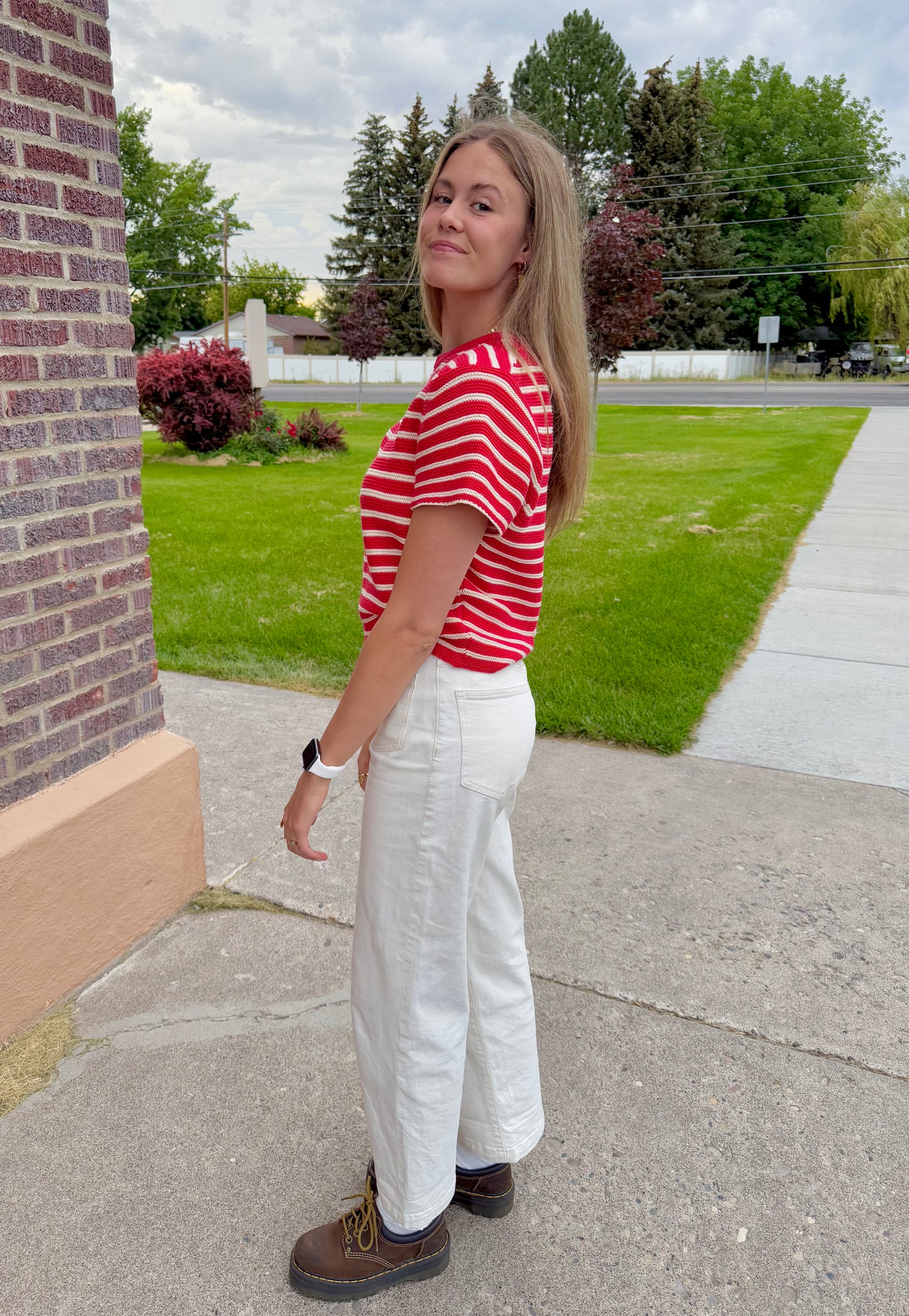 Rhea Striped Sweater Top