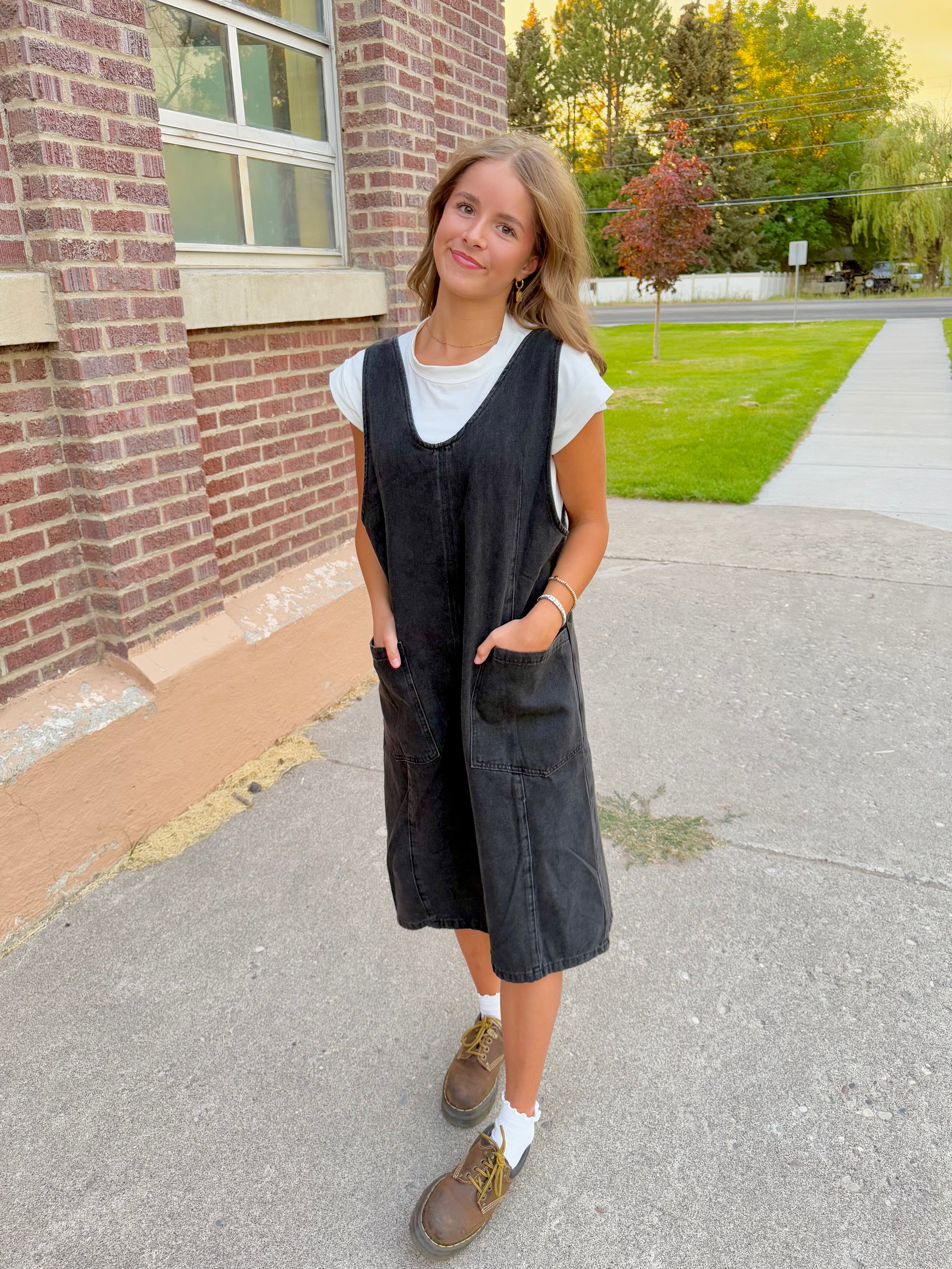 Maelynn Overall Denim Dress – Everyday Poppy
