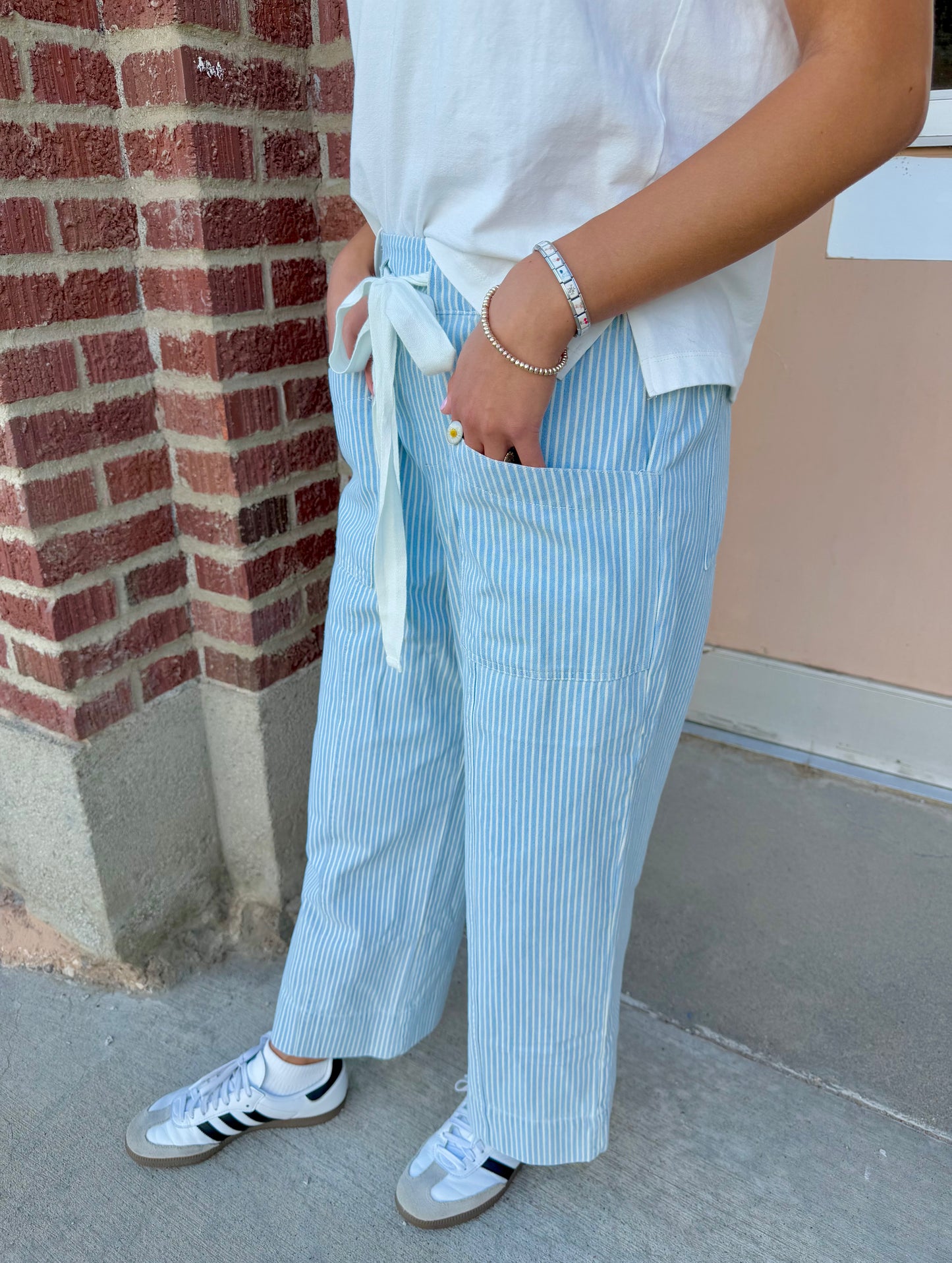Willa Light Blue Striped Pants