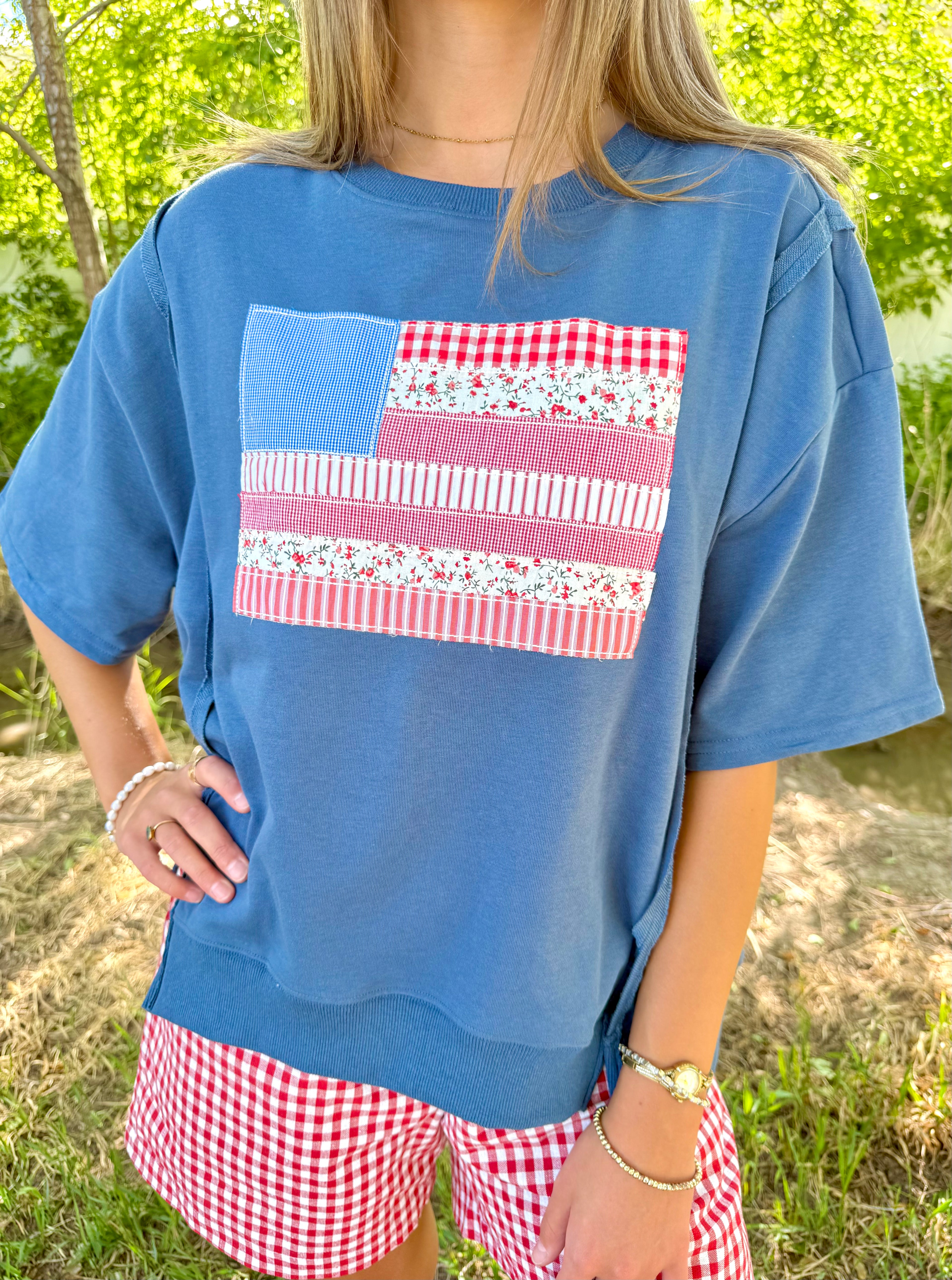 Flag Patchwork Top