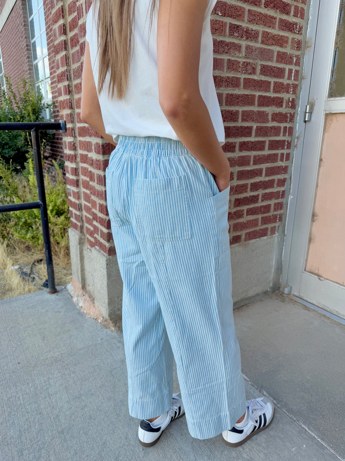 Willa Light Blue Striped Pants