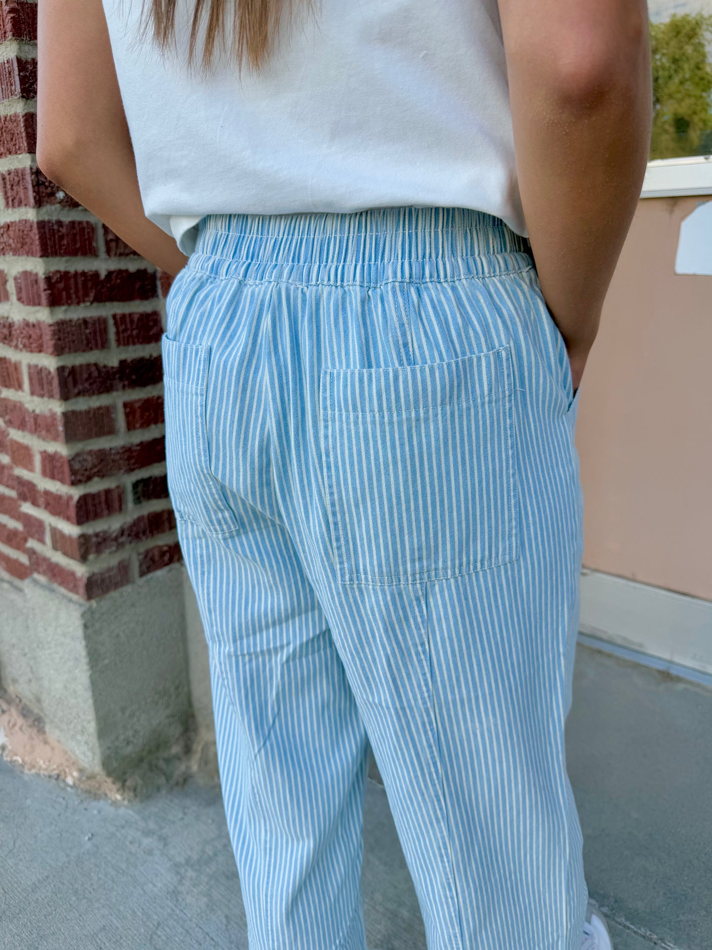Willa Light Blue Striped Pants