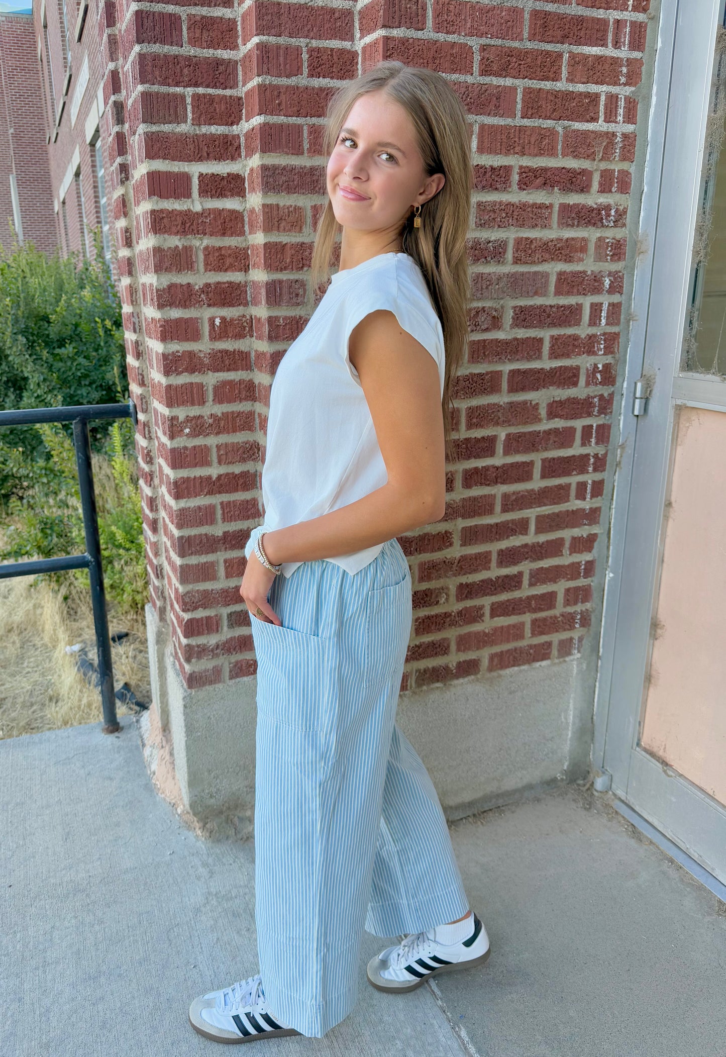 Willa Light Blue Striped Pants