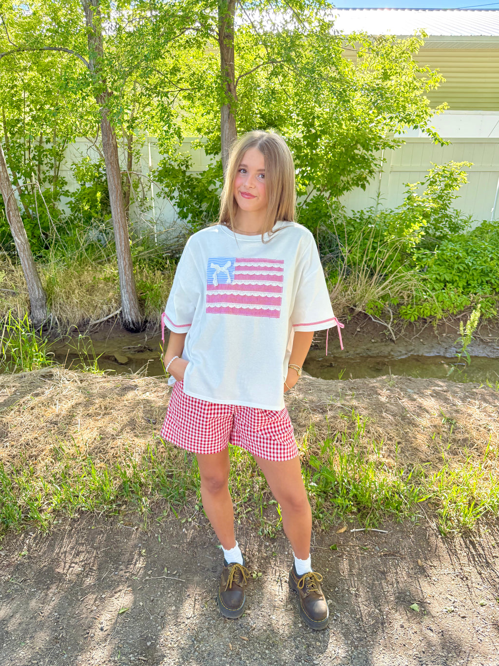 Heartland Patchwork Flag Top