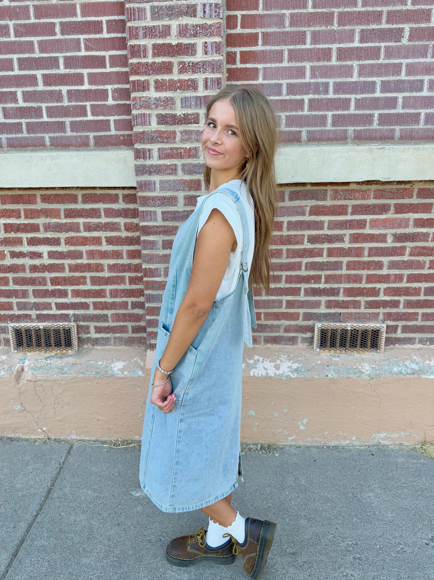 Maelynn Overall Denim Dress