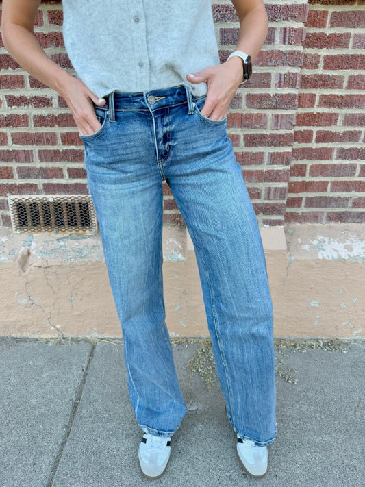 Micaela Wide Leg Denim Jeans