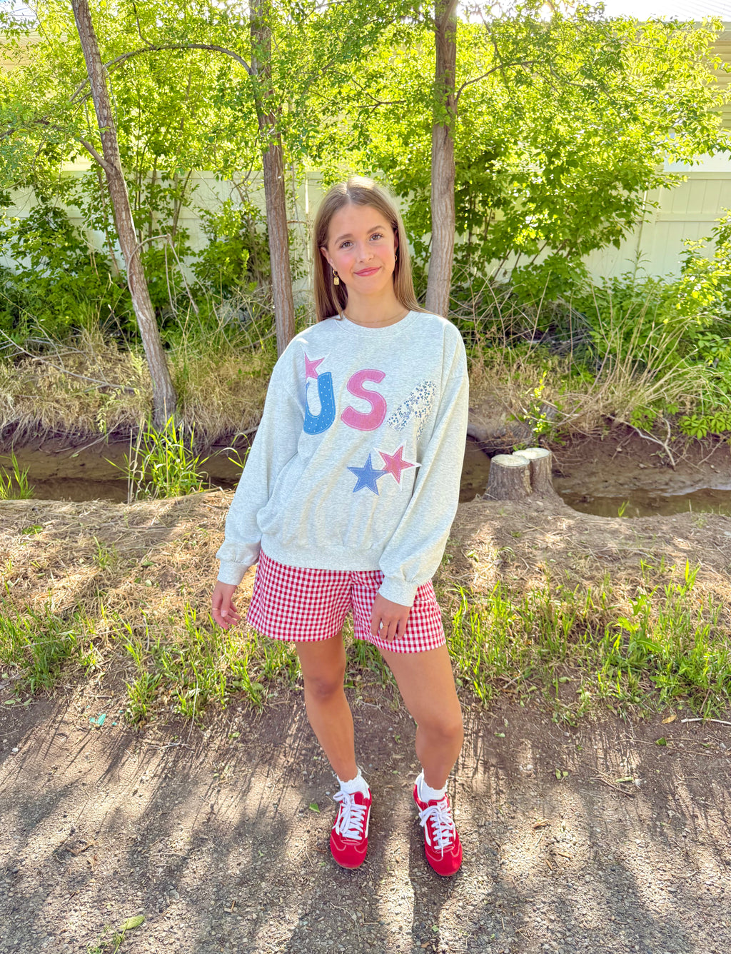 USA Patchwork Crewneck