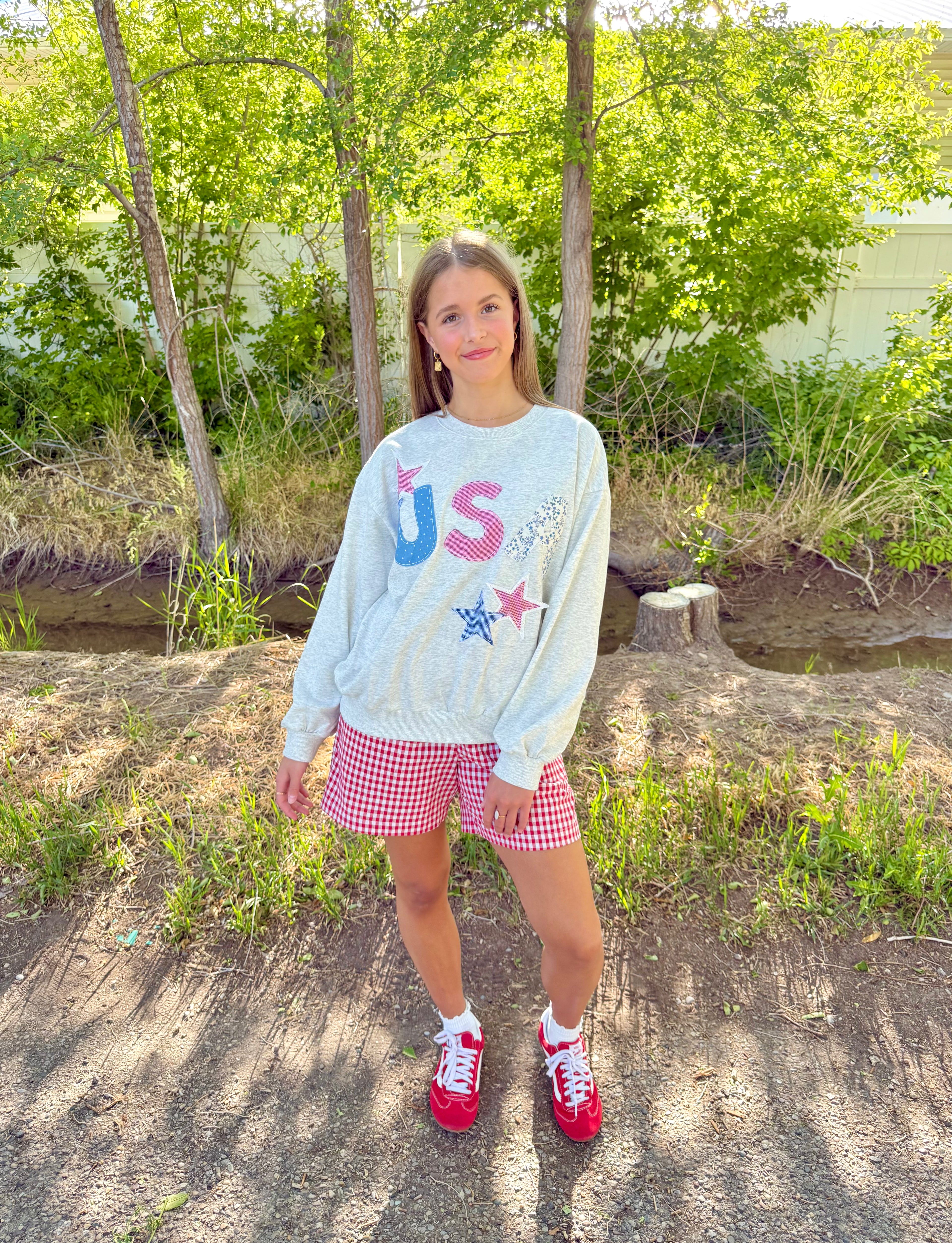 USA Patchwork Crewneck