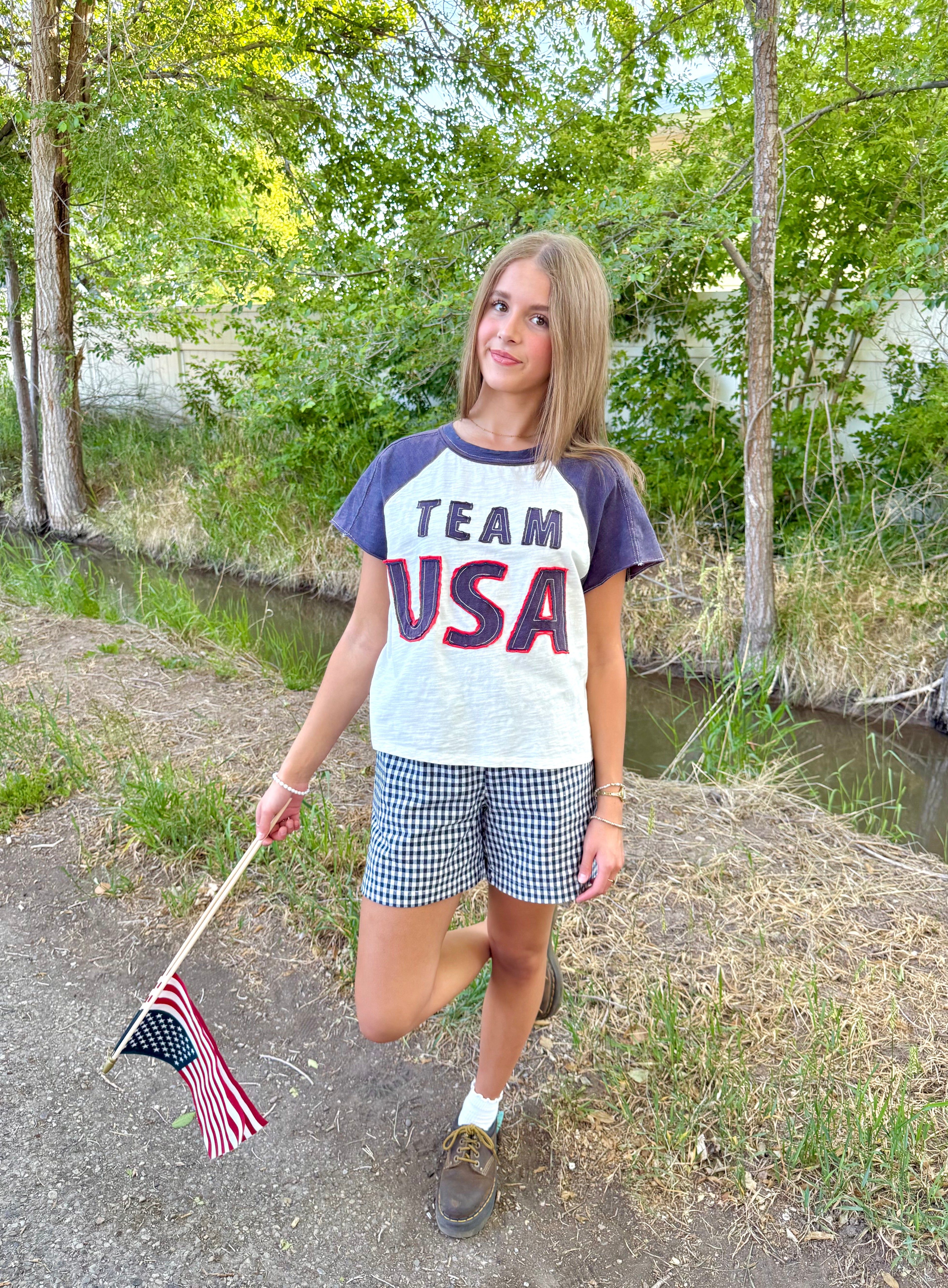 Team USA Patchwork Top