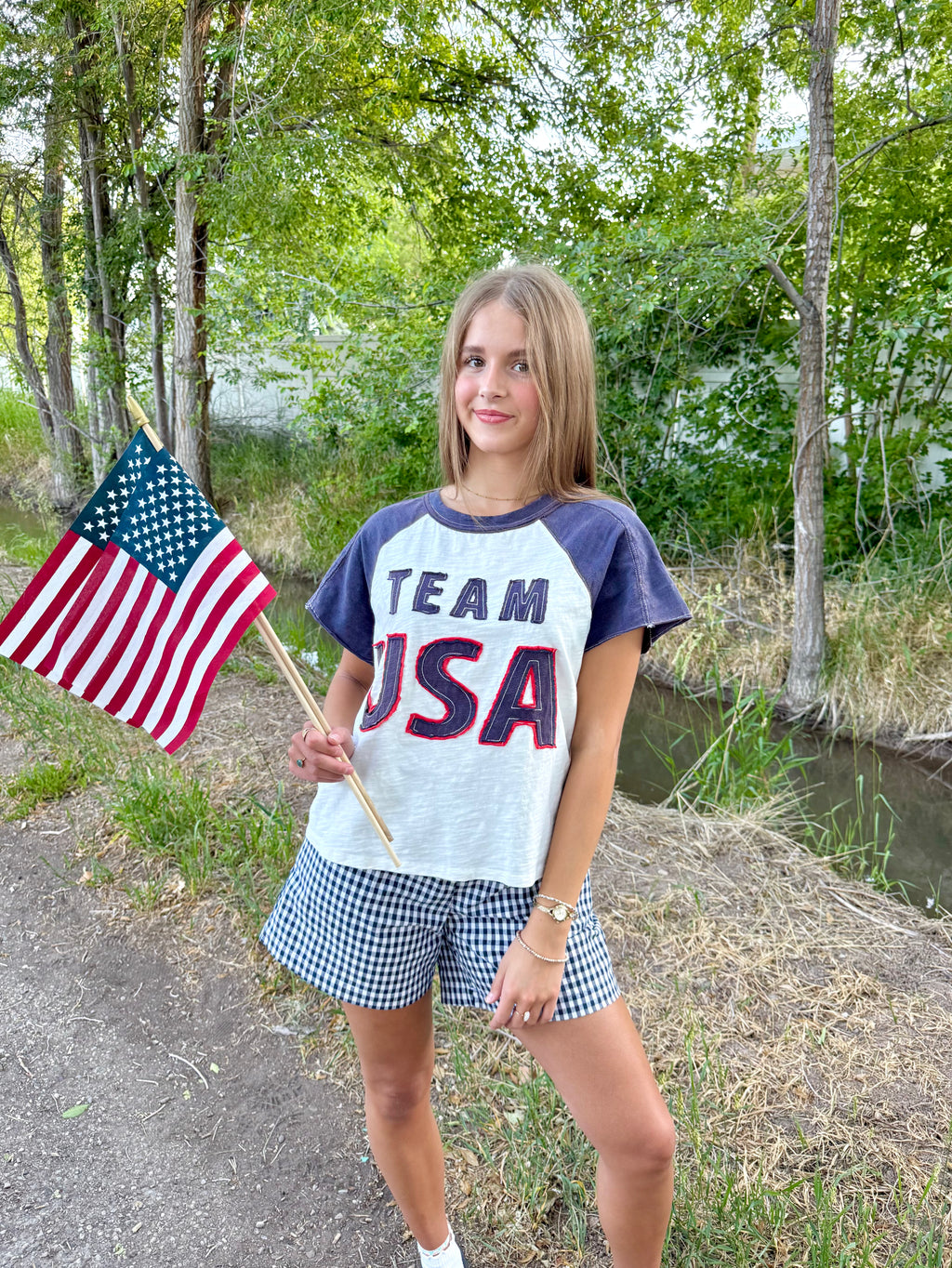 Team USA Patchwork Top