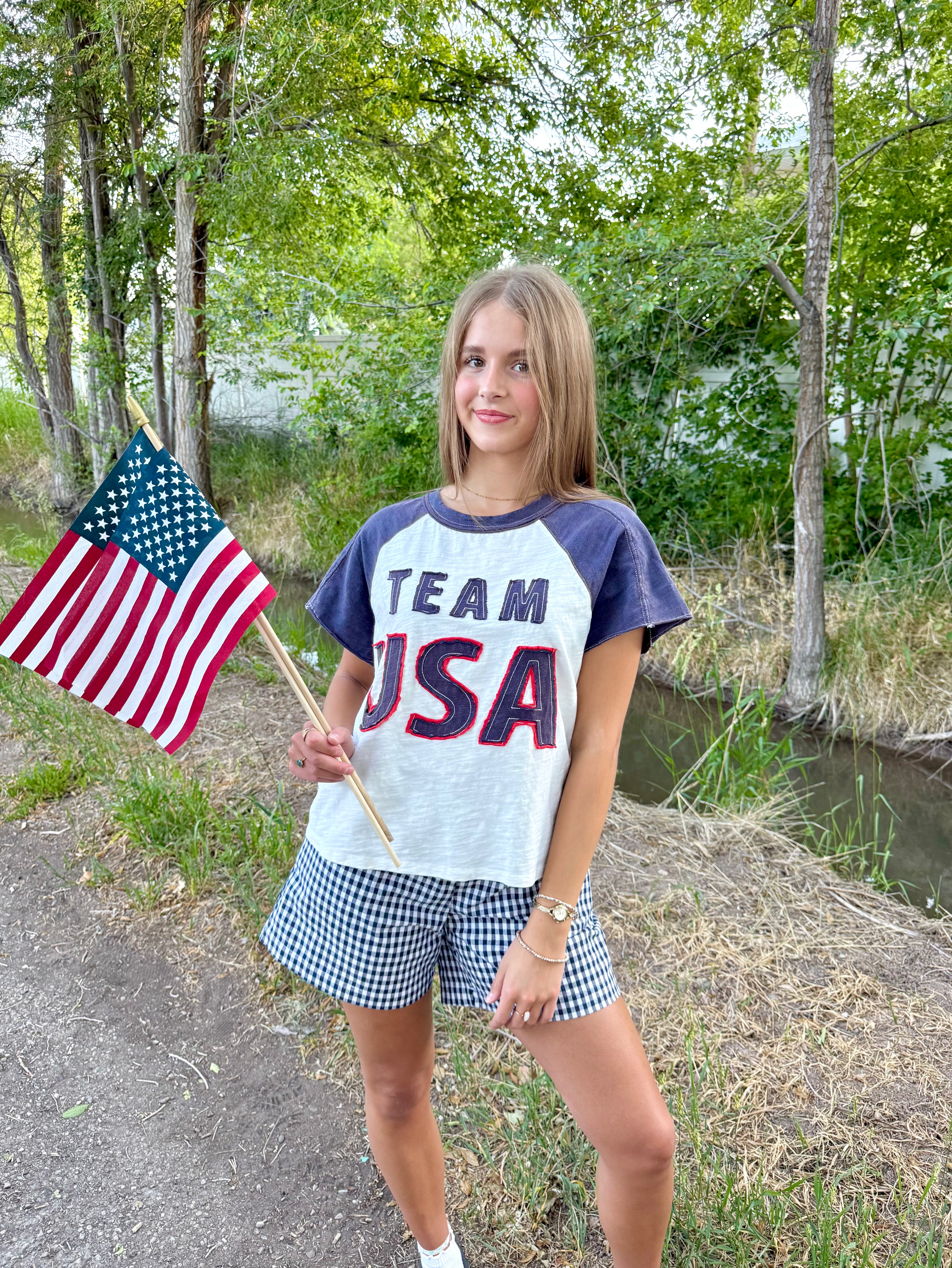 Team USA Patchwork Top