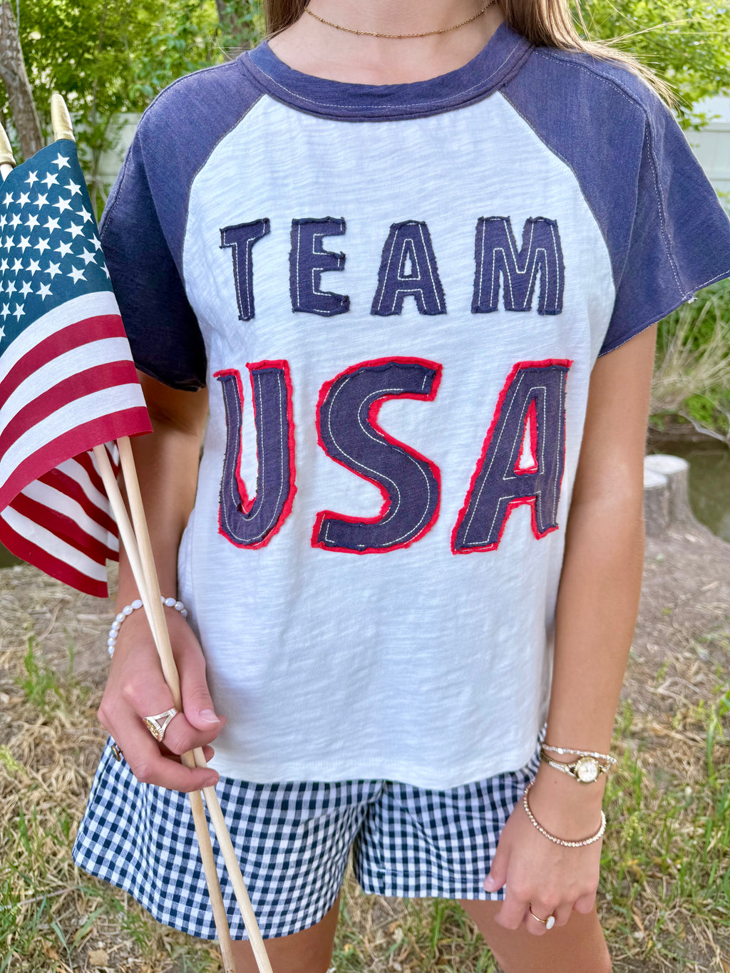 Team USA Patchwork Top
