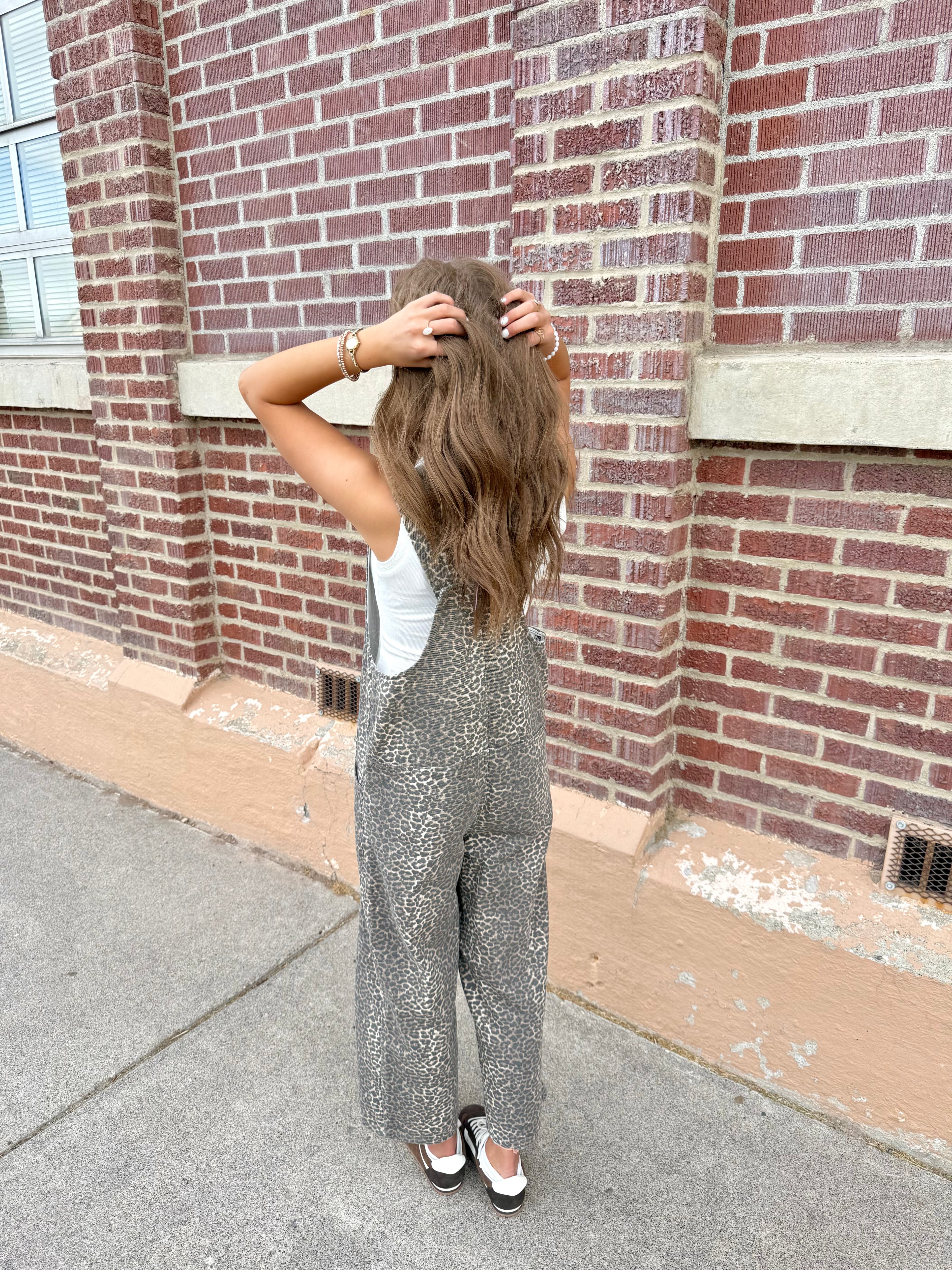 Rylan Leopard Button Front Overall