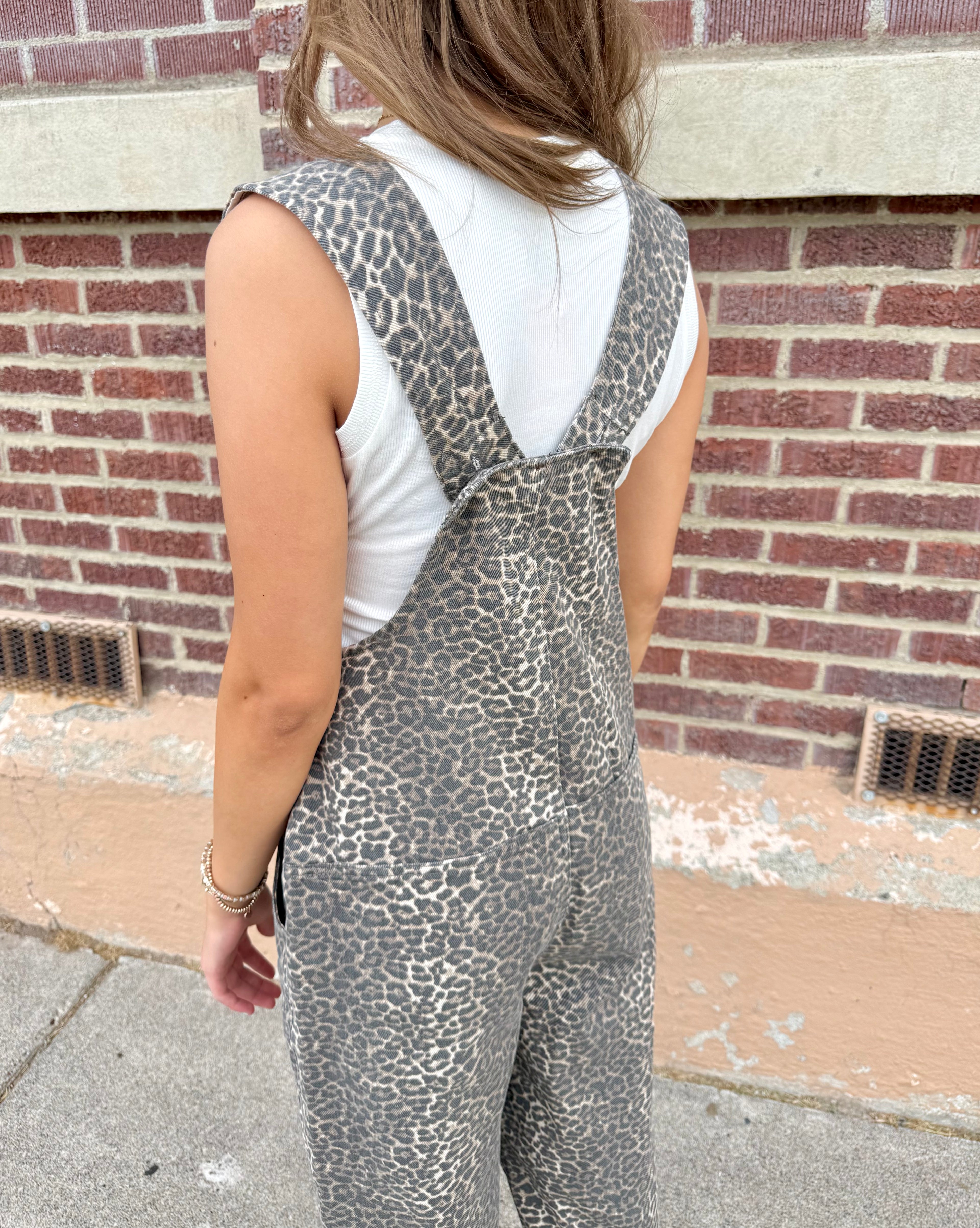 Rylan Leopard Button Front Overall