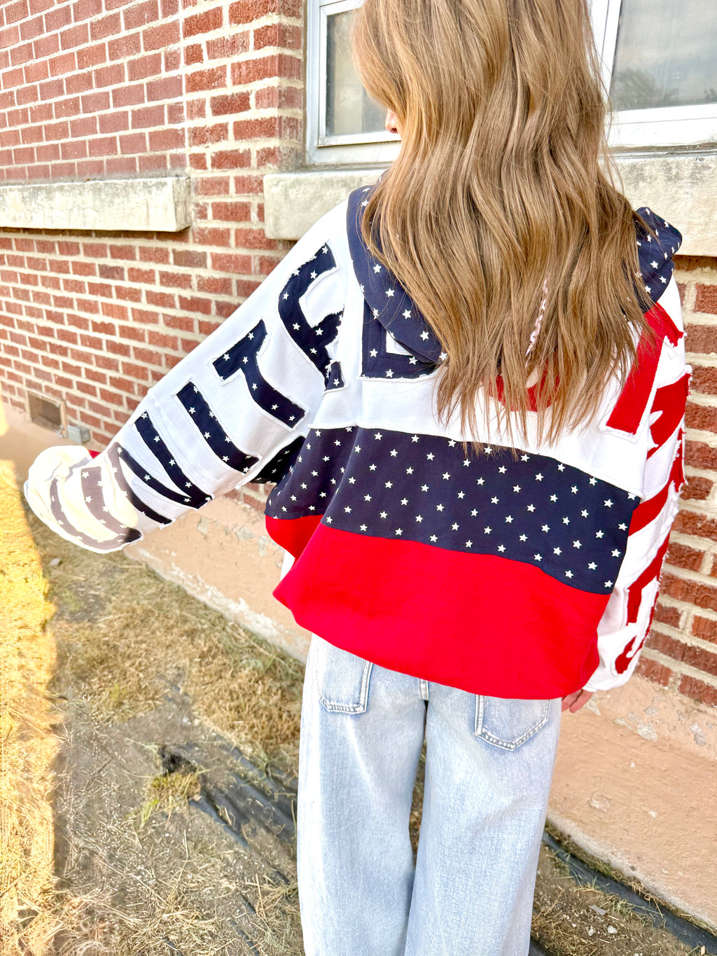 United States Patchwork Zip Hoodie