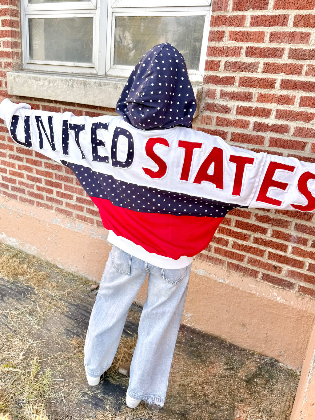 United States Patchwork Zip Hoodie