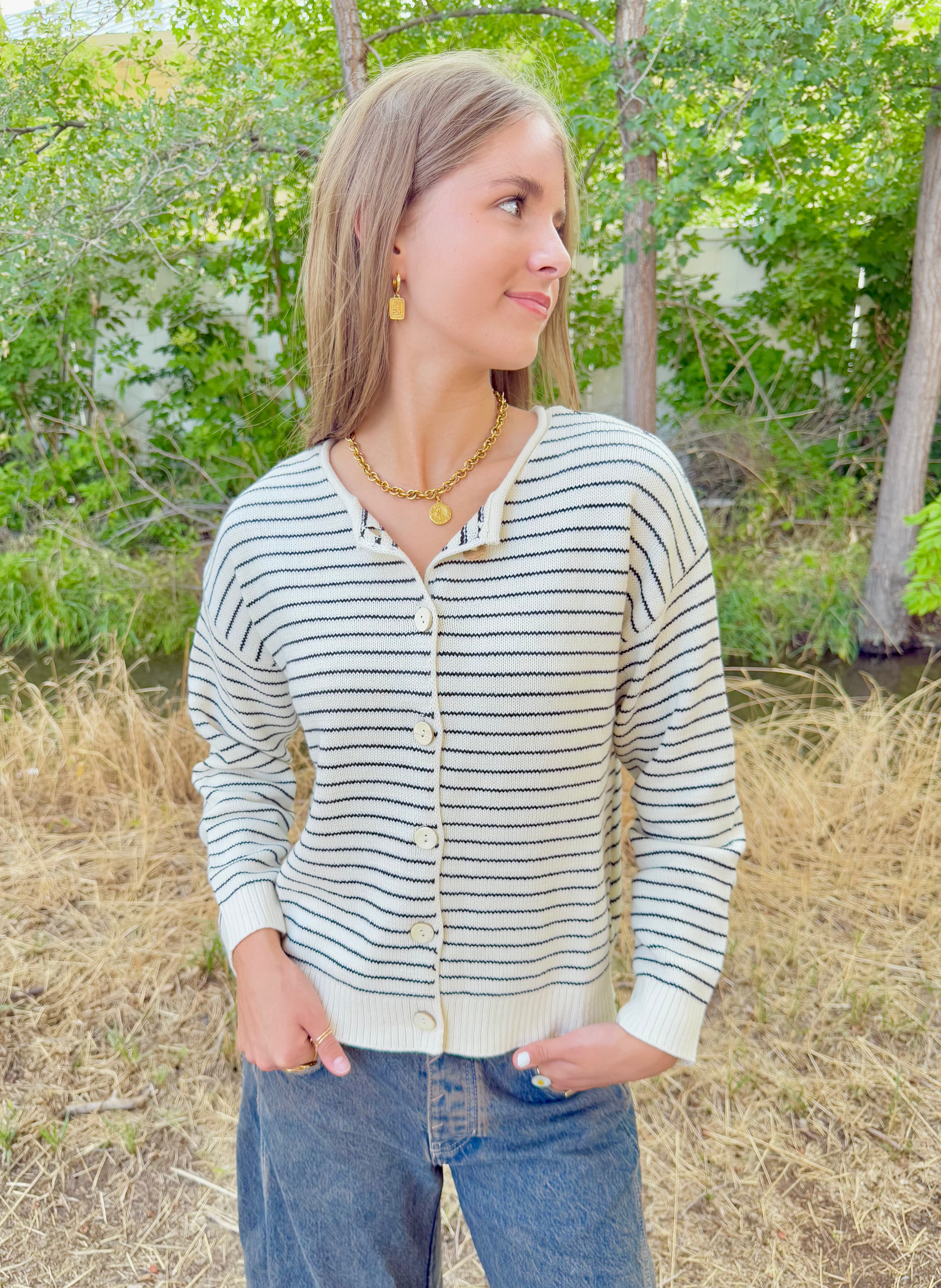 Tamara Striped Sweater Cardigan