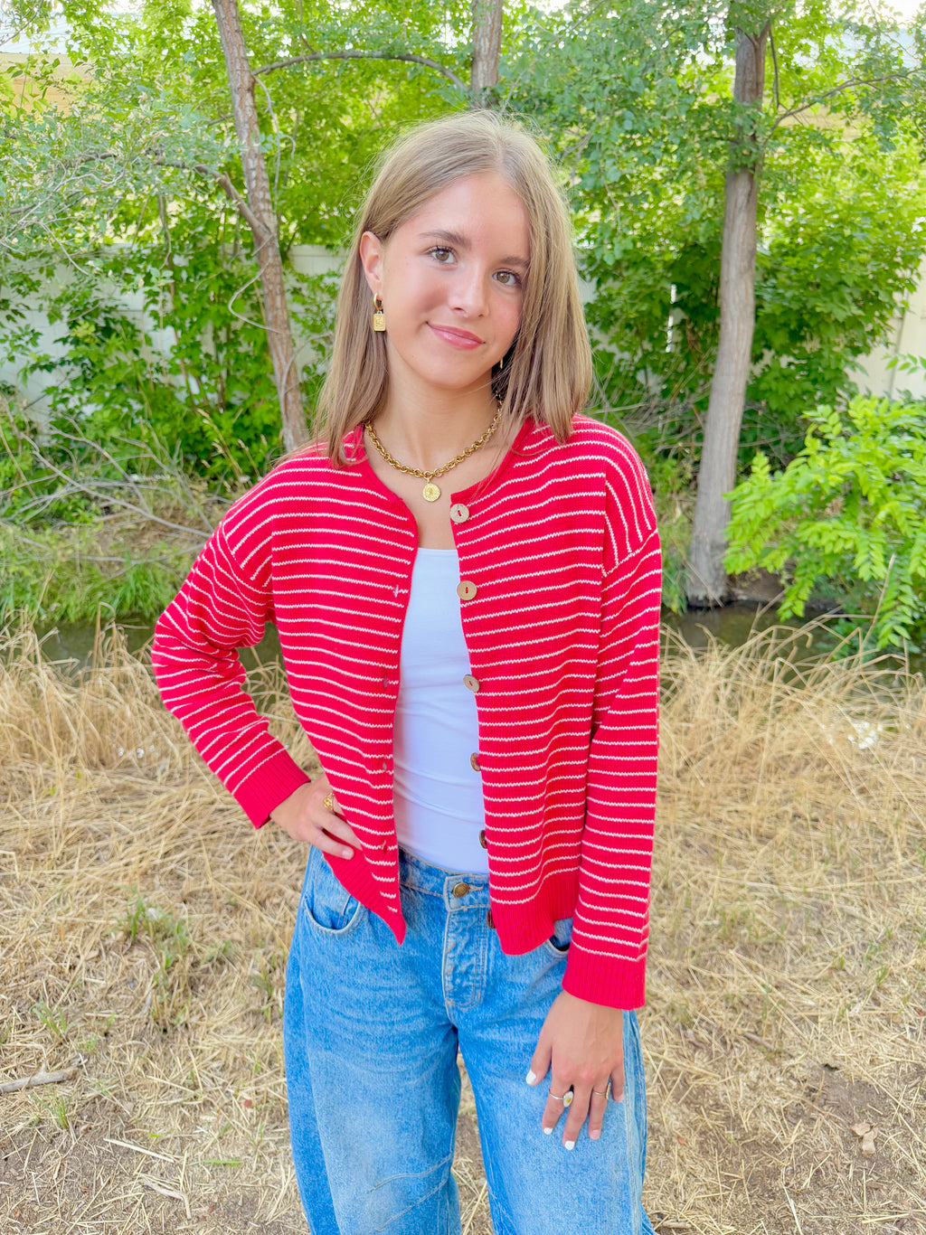 Tamara Striped Sweater Cardigan