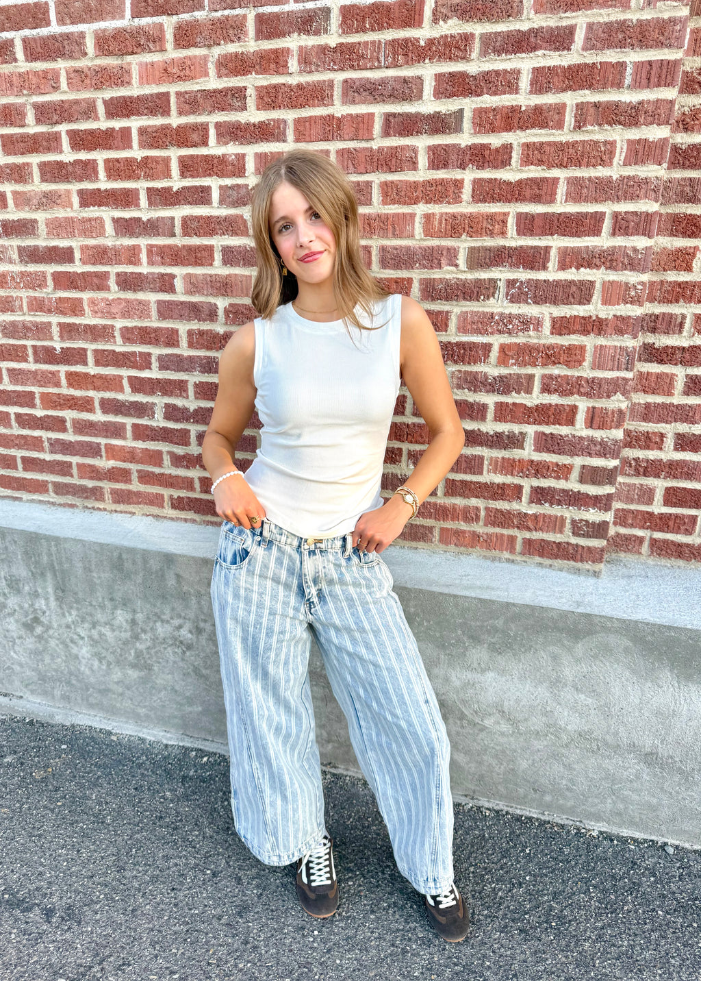 Mylo Striped Baggy Jeans