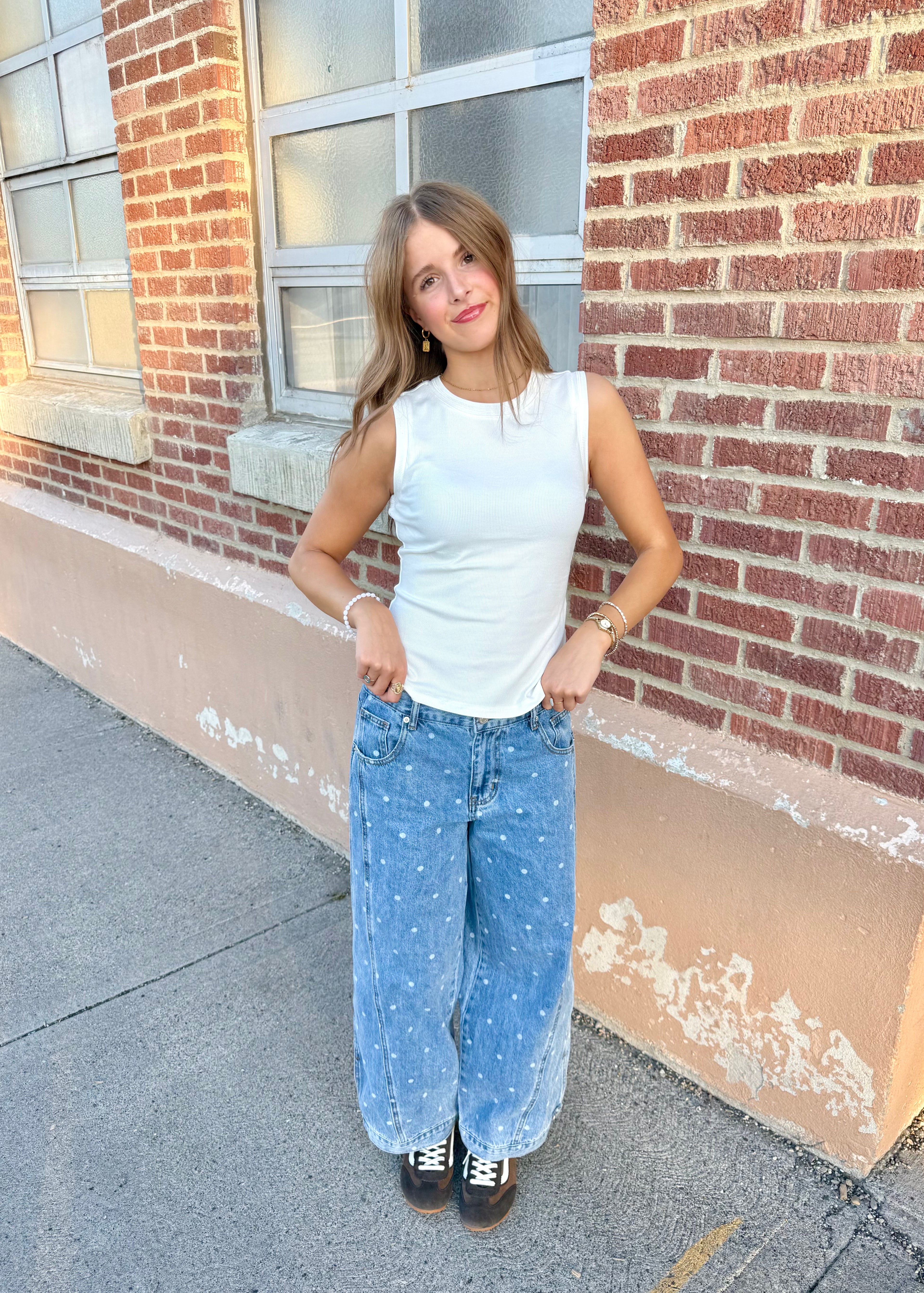 Mylo Polka Dot Baggy Jeans