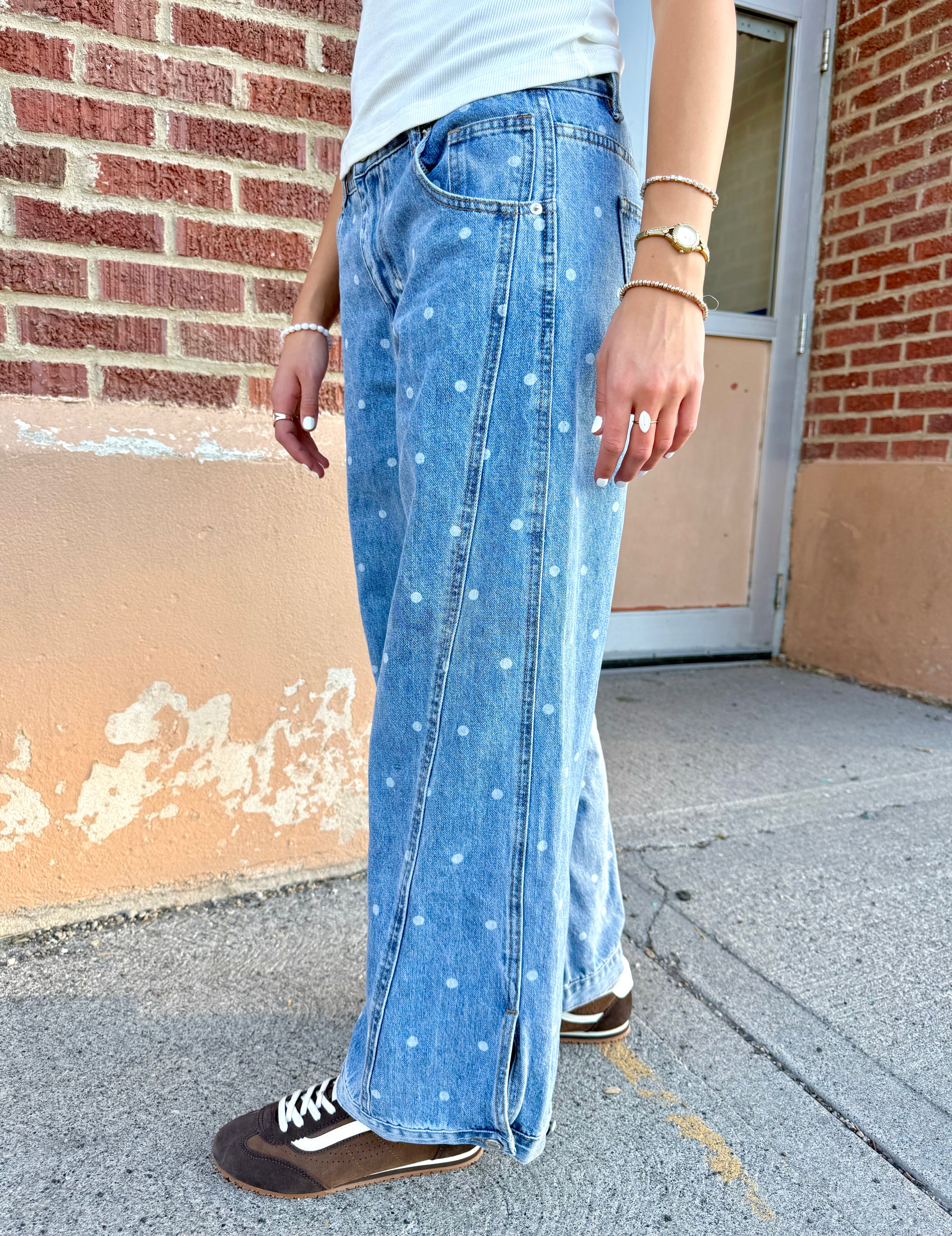 Mylo Polka Dot Baggy Jeans