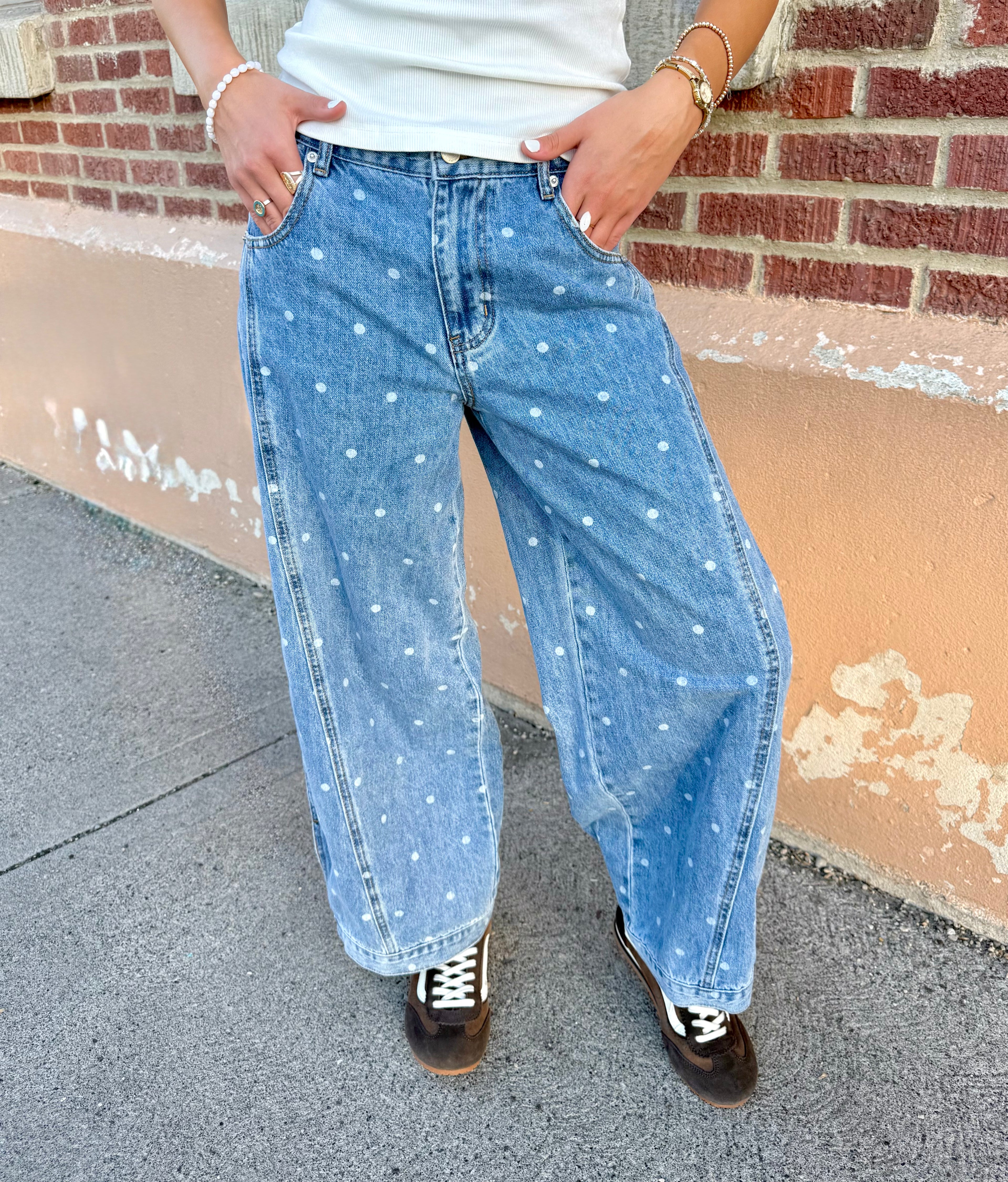 Mylo Polka Dot Baggy Jeans