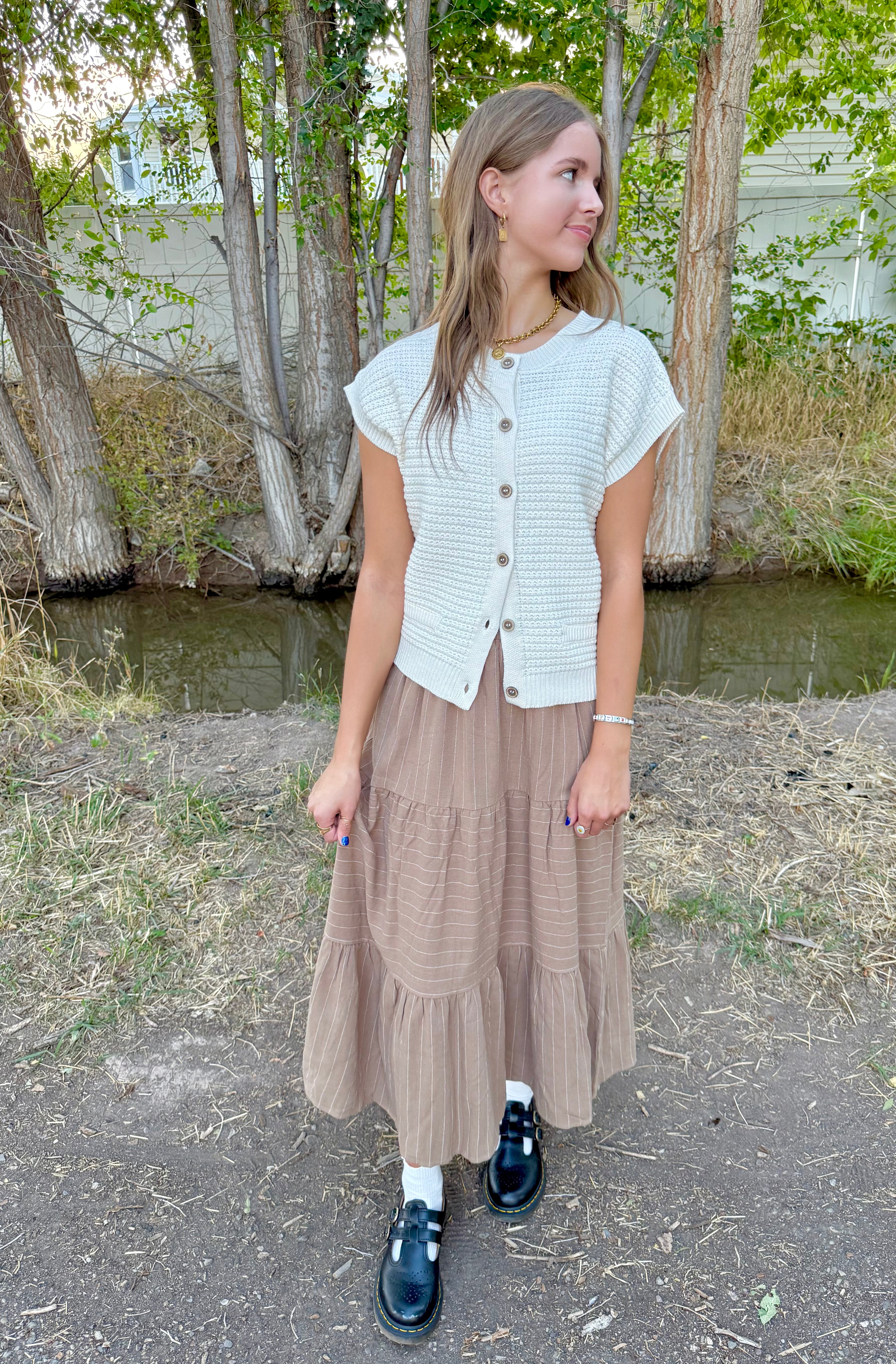 Oaklyn Striped Skirt